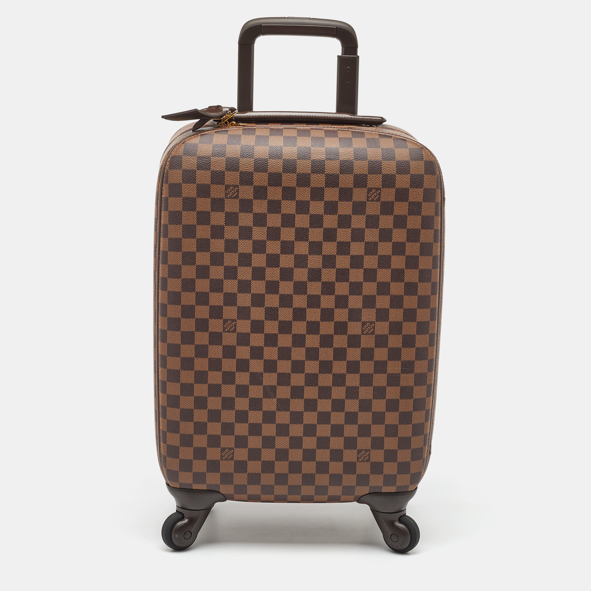 Pre-owned Louis Vuitton Damier Ebene Canvas Zephyr 55 Rolling Suitcase Luggage In Brown