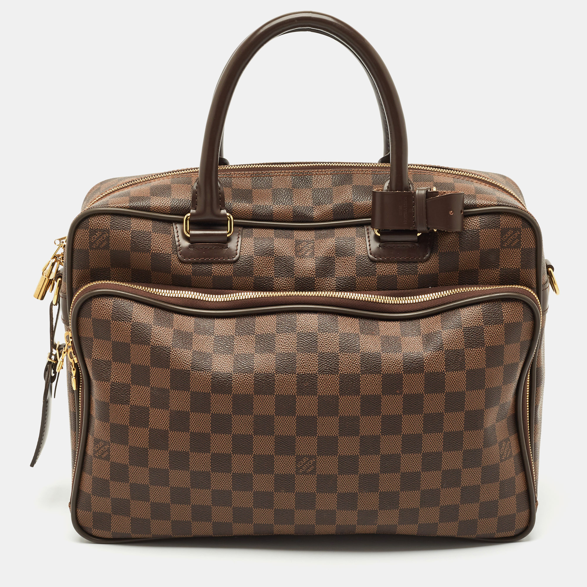 Pre-owned Louis Vuitton Damier Ebene Canvas Icare Computer Bag In Brown