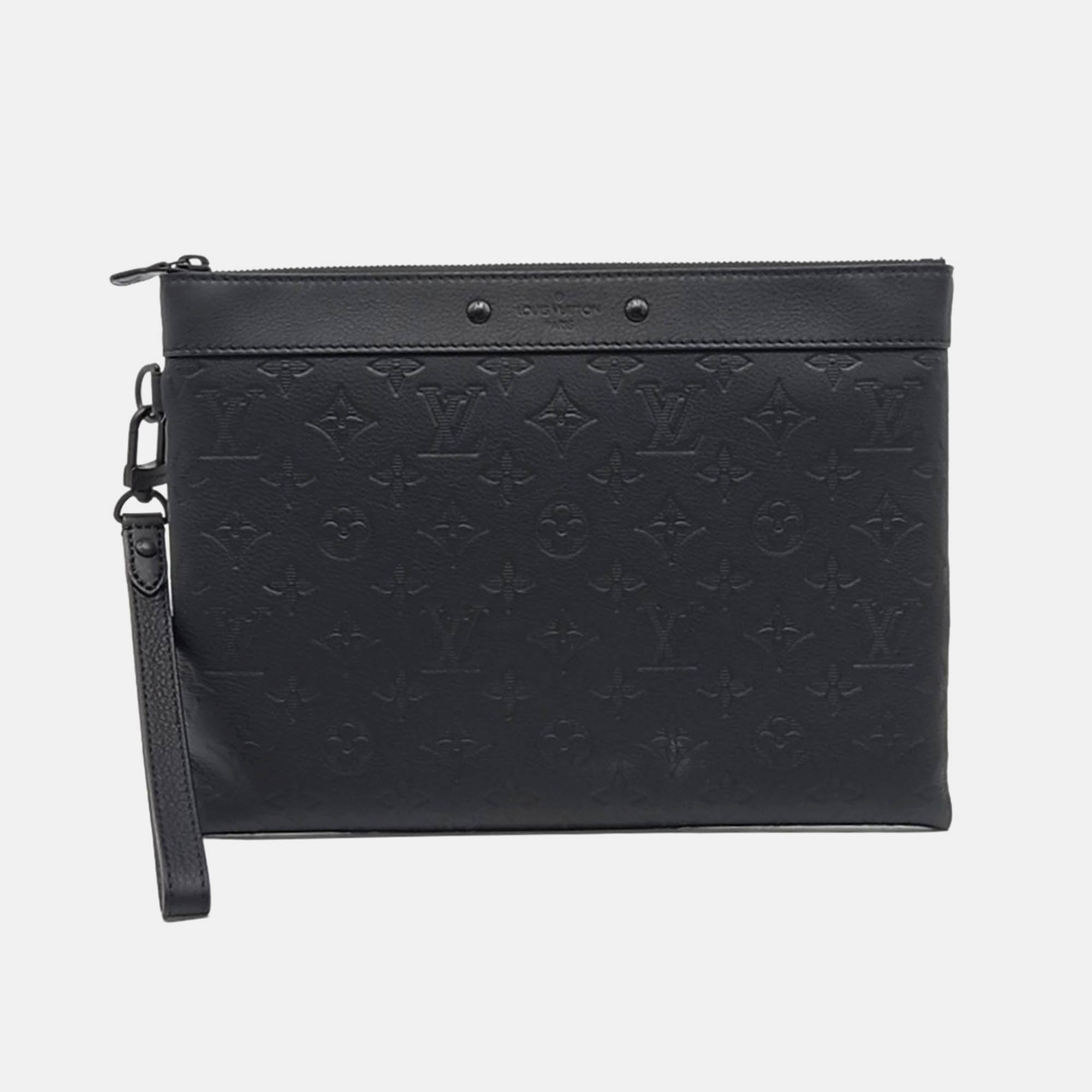 

Louis Vuitton Black Leather Shadow Pochette Togo Bag