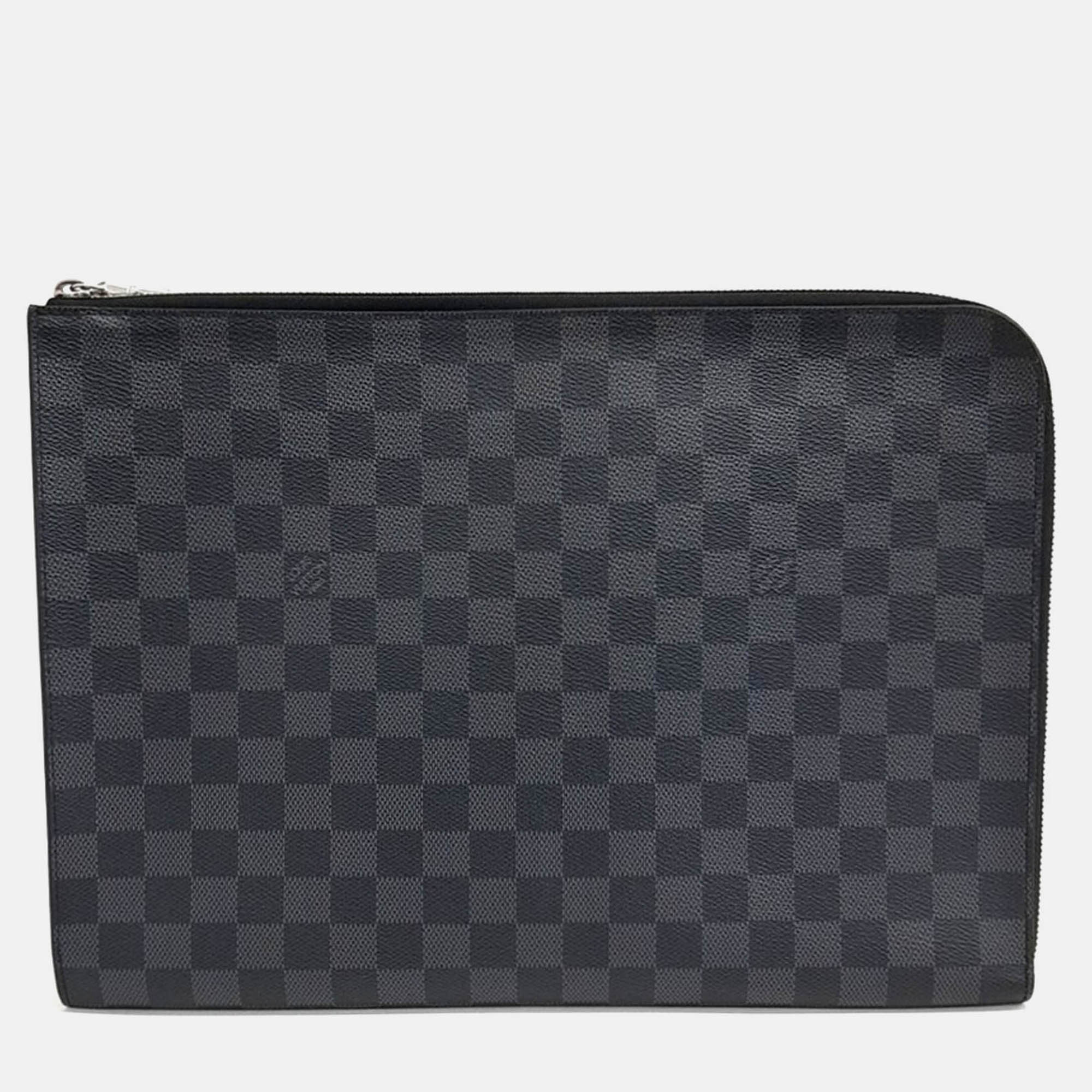 

Louis Vuitton Black Leather Graphite Pochette Jour GM bag