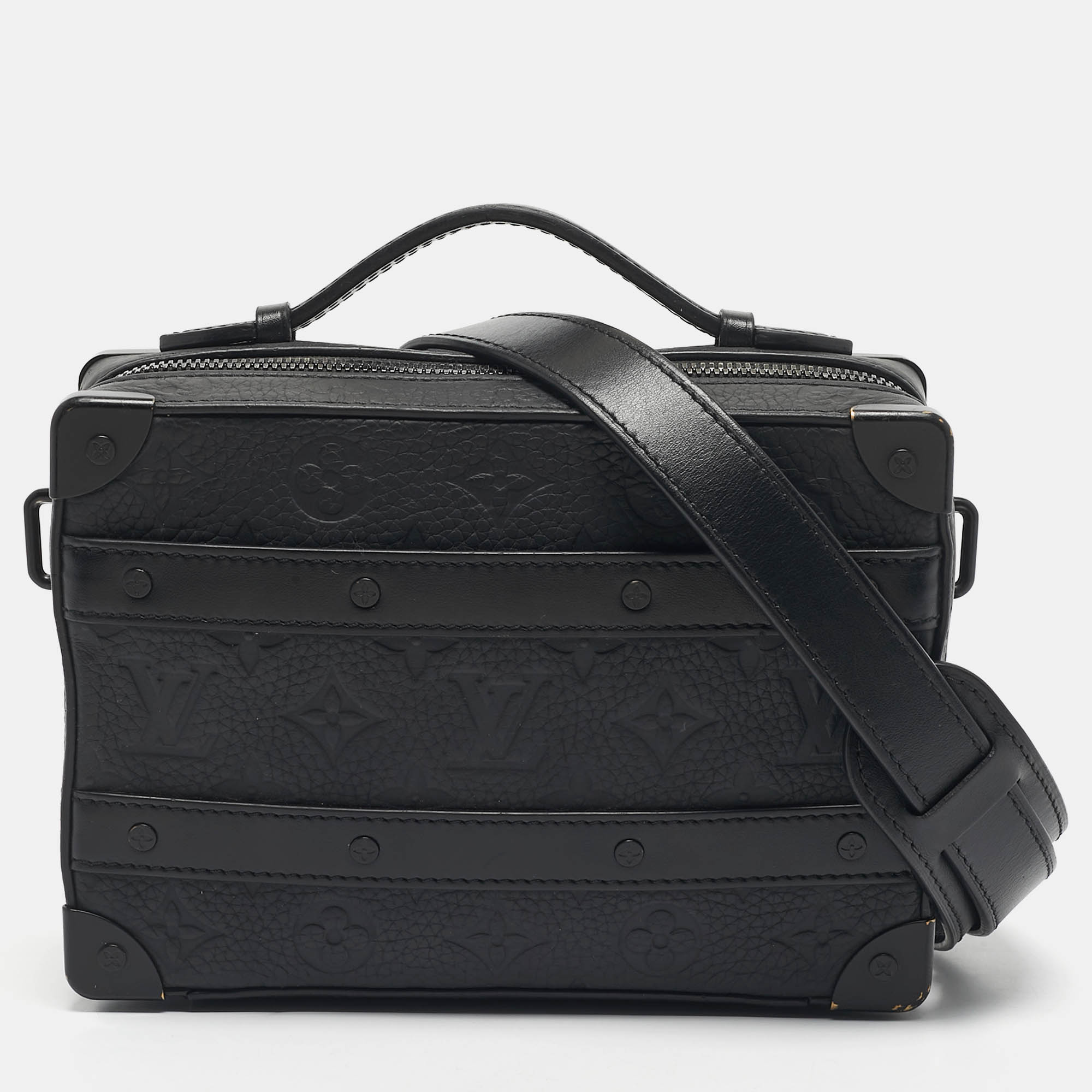 

Louis Vuitton Black Taurillon Monogram Leather Handle Soft Trunk Bag