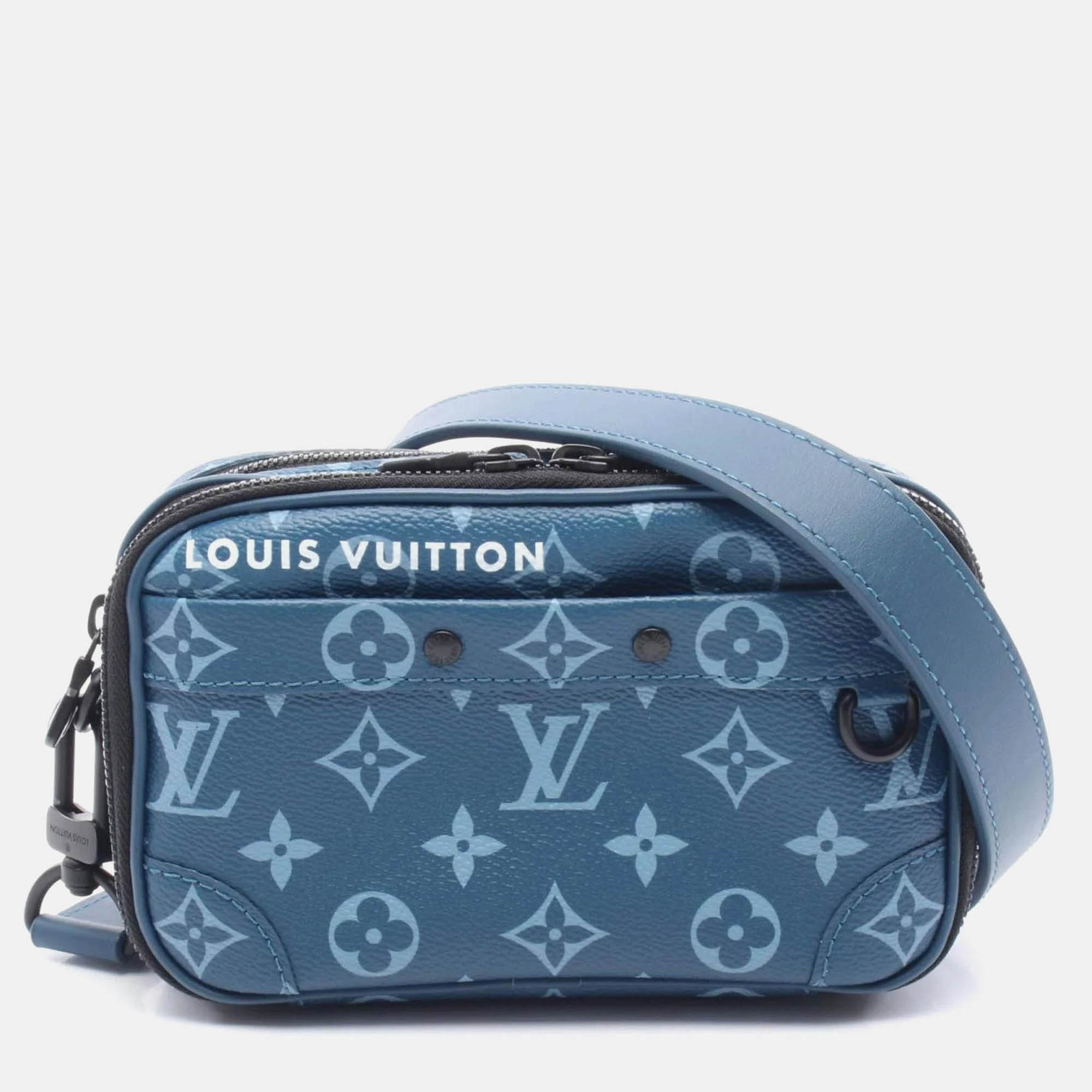 

Louis Vuitton Nano Alpha Wearable Wallet Shoulder Bag Coated Canvas And Leather Monogram Blue