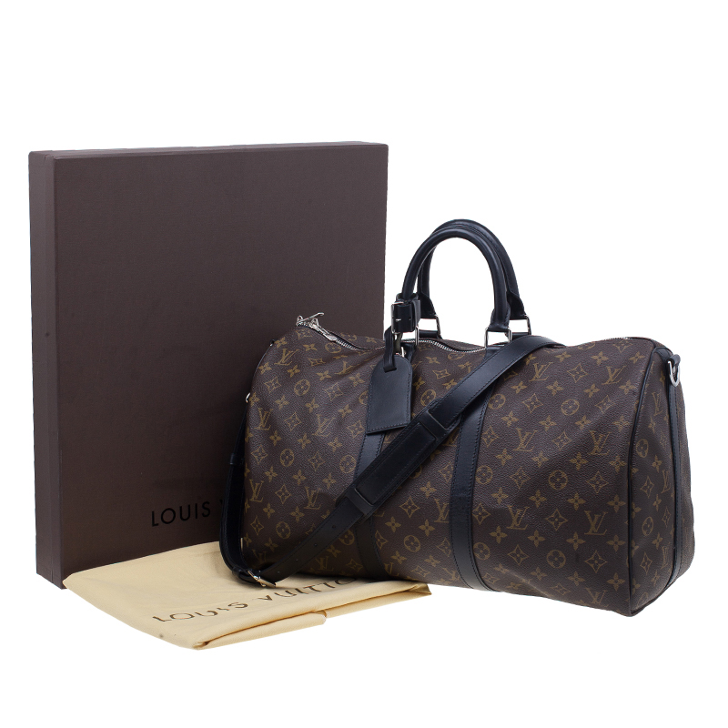 Used Louis Vuitton Monogram Macassar Keepall Bandouliere 45