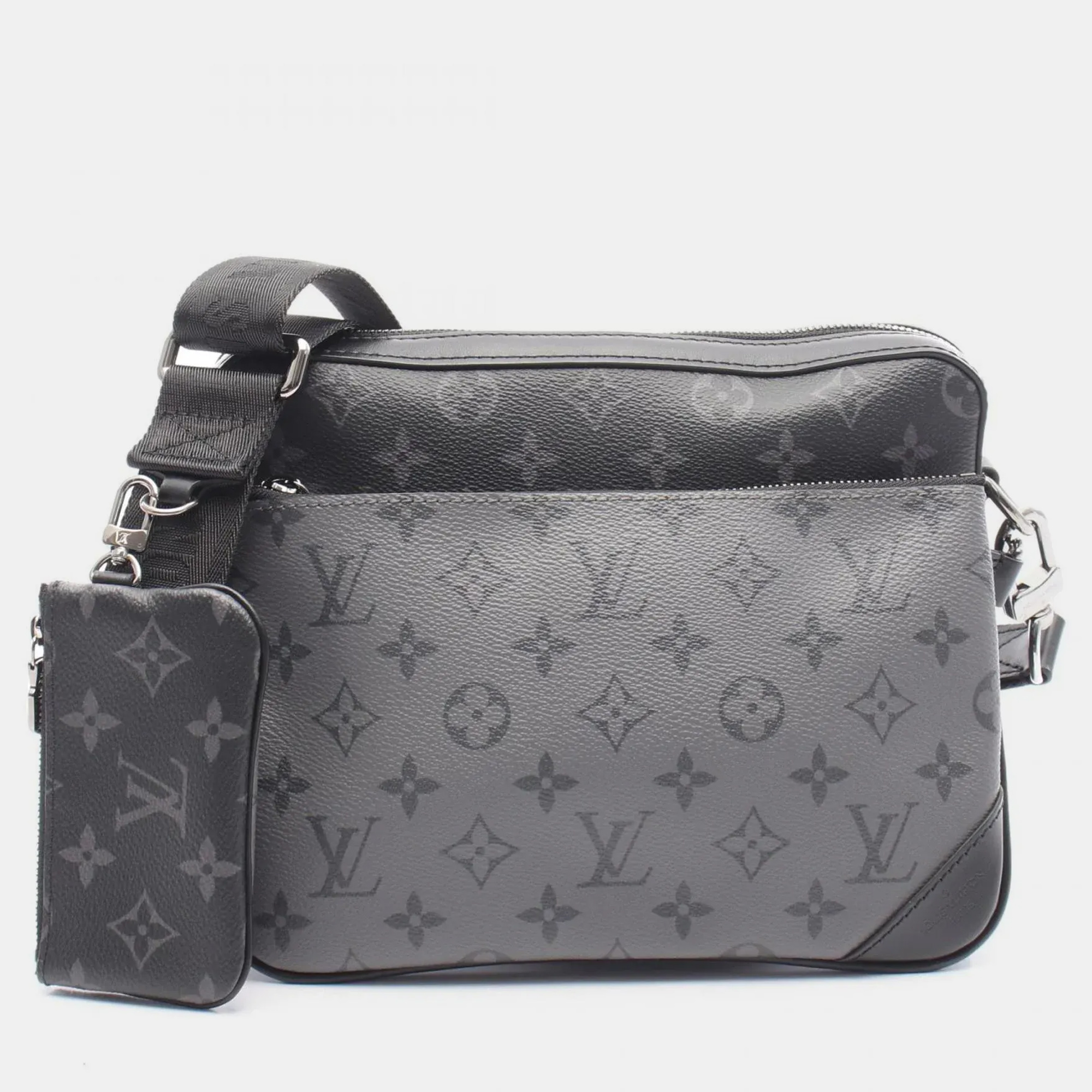 

Louis Vuitton Trio Monogram Eclipse Black Grey Coated Canvas Leather Shoulder Bag