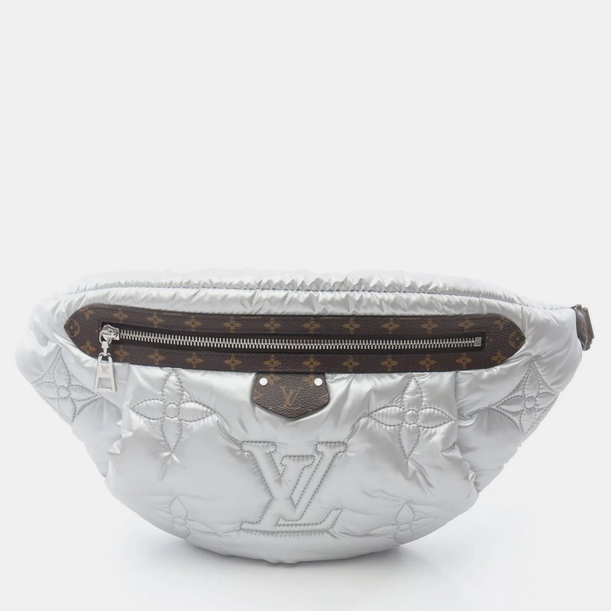 

Louis Vuitton Maxi Bum Bag Lv Pillow Waist Body Nylon And Coated Canvas Silver Brown