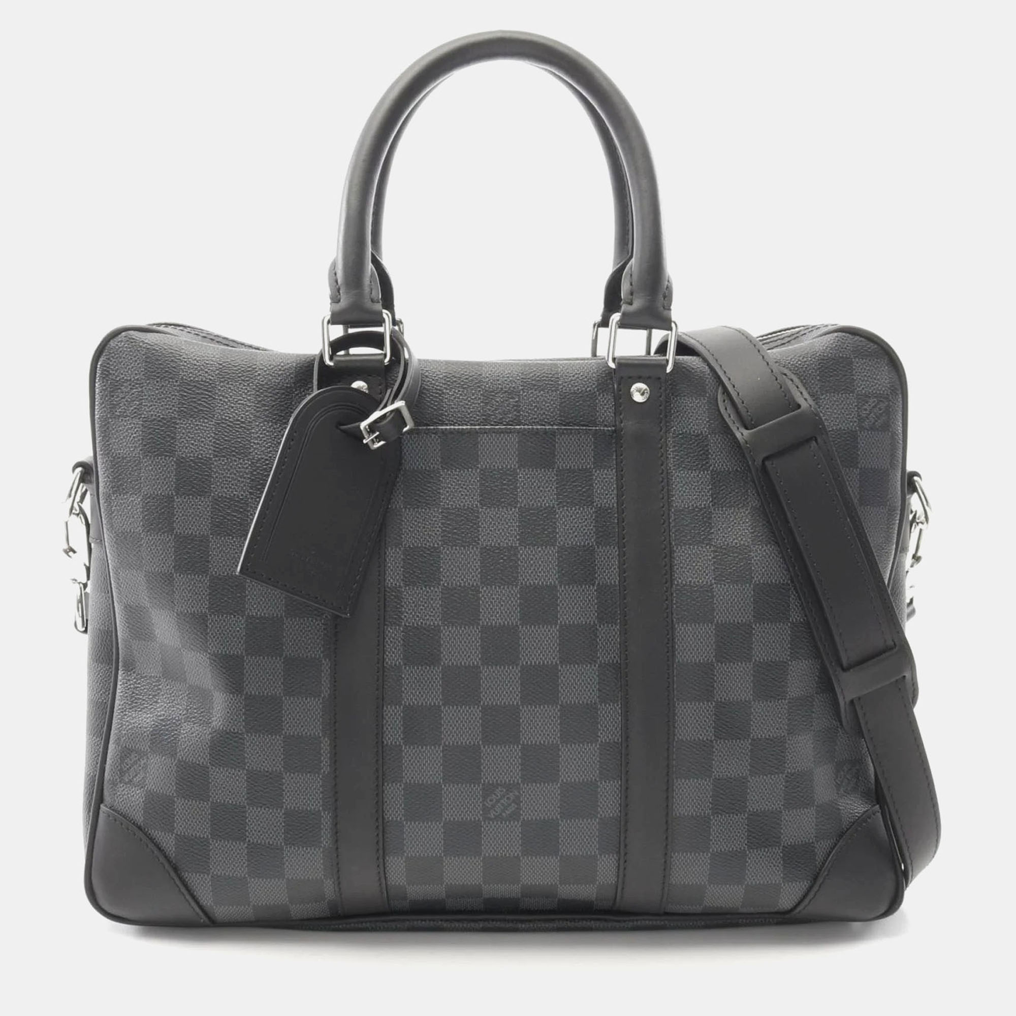 

Louis Vuitton Porte-Document Voyage Damier Graphite Briefcase Bag In Coated Canvas And Leather Black