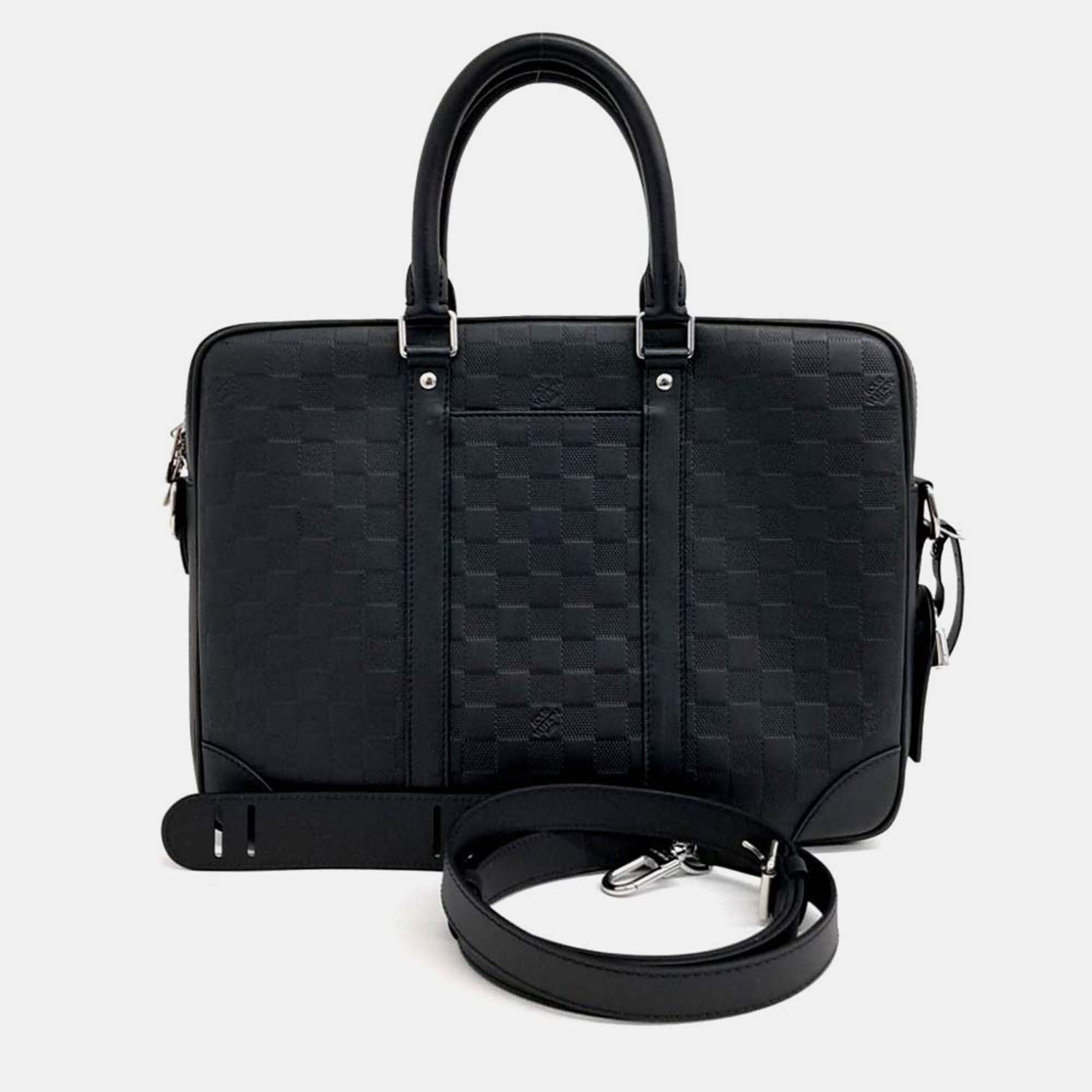 

Louis Vuitton Black Coated canvas Damier Infini Porte Document Jour