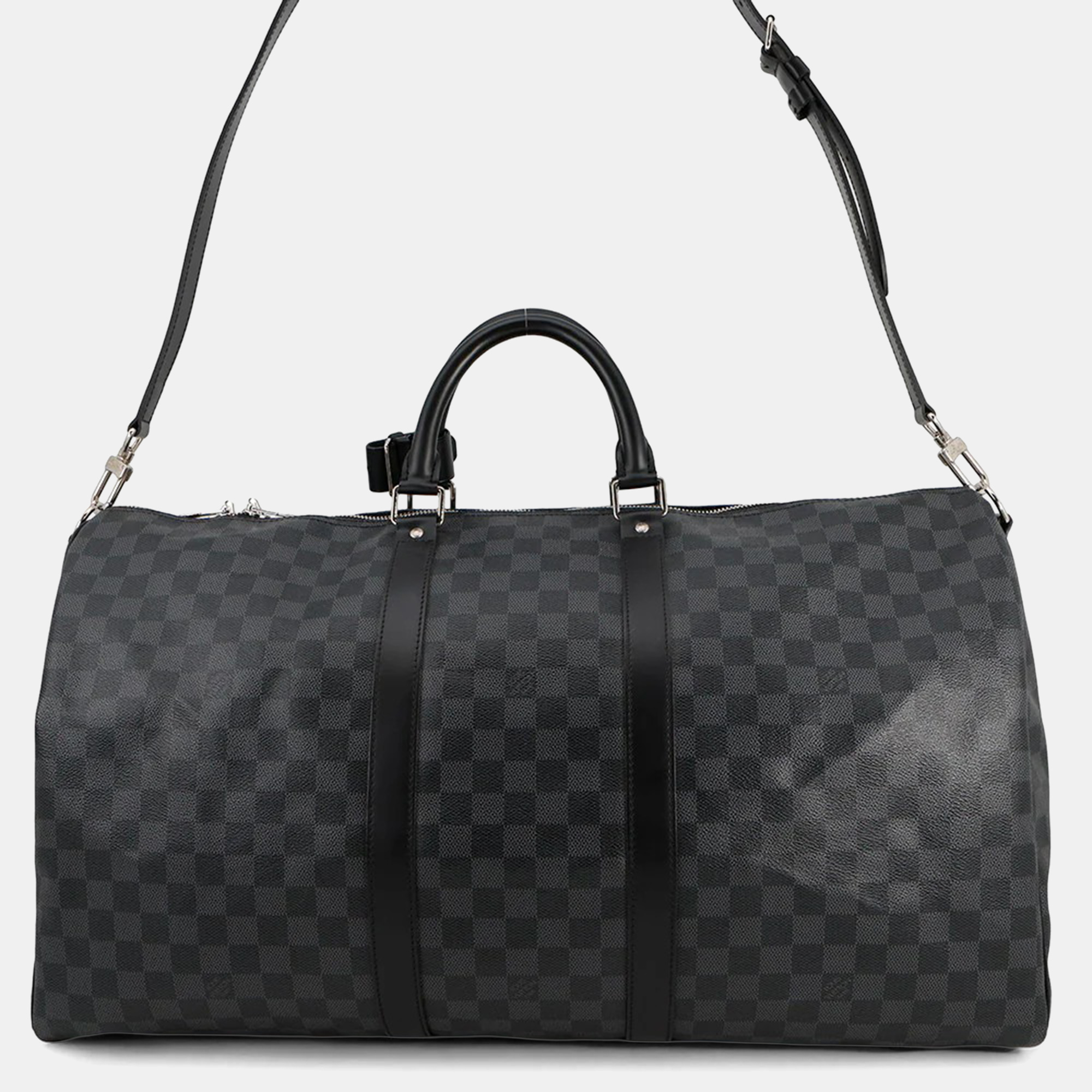 

Louis Vuitton Keepall Bandouliere 55 Noir Damier Graphite Canvas Travel Bag, Black