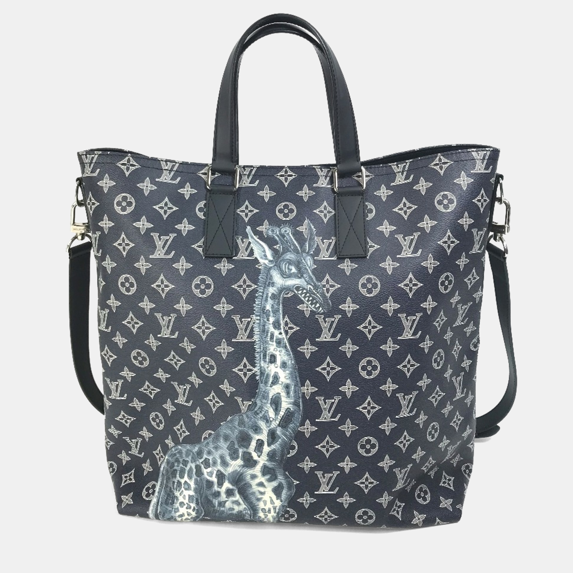 Pre-owned Louis Vuitton Monogram Savannah Jake And Dinos Chapman 2way Shoulder Bag Crossbody Tote Canvas Navy In Blue