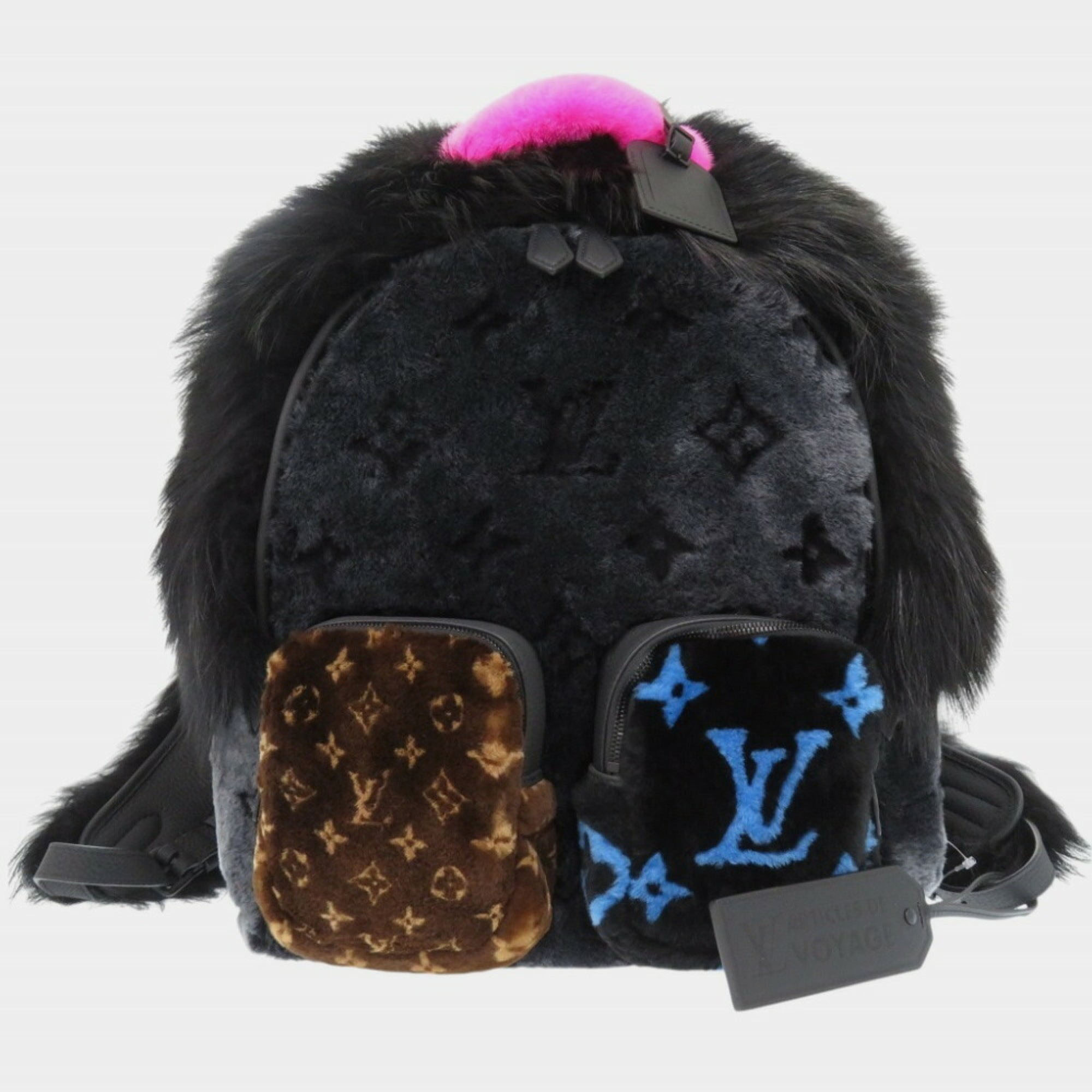 Pre-owned Louis Vuitton Automne Hiver Brown/black Multi-fur Backpack