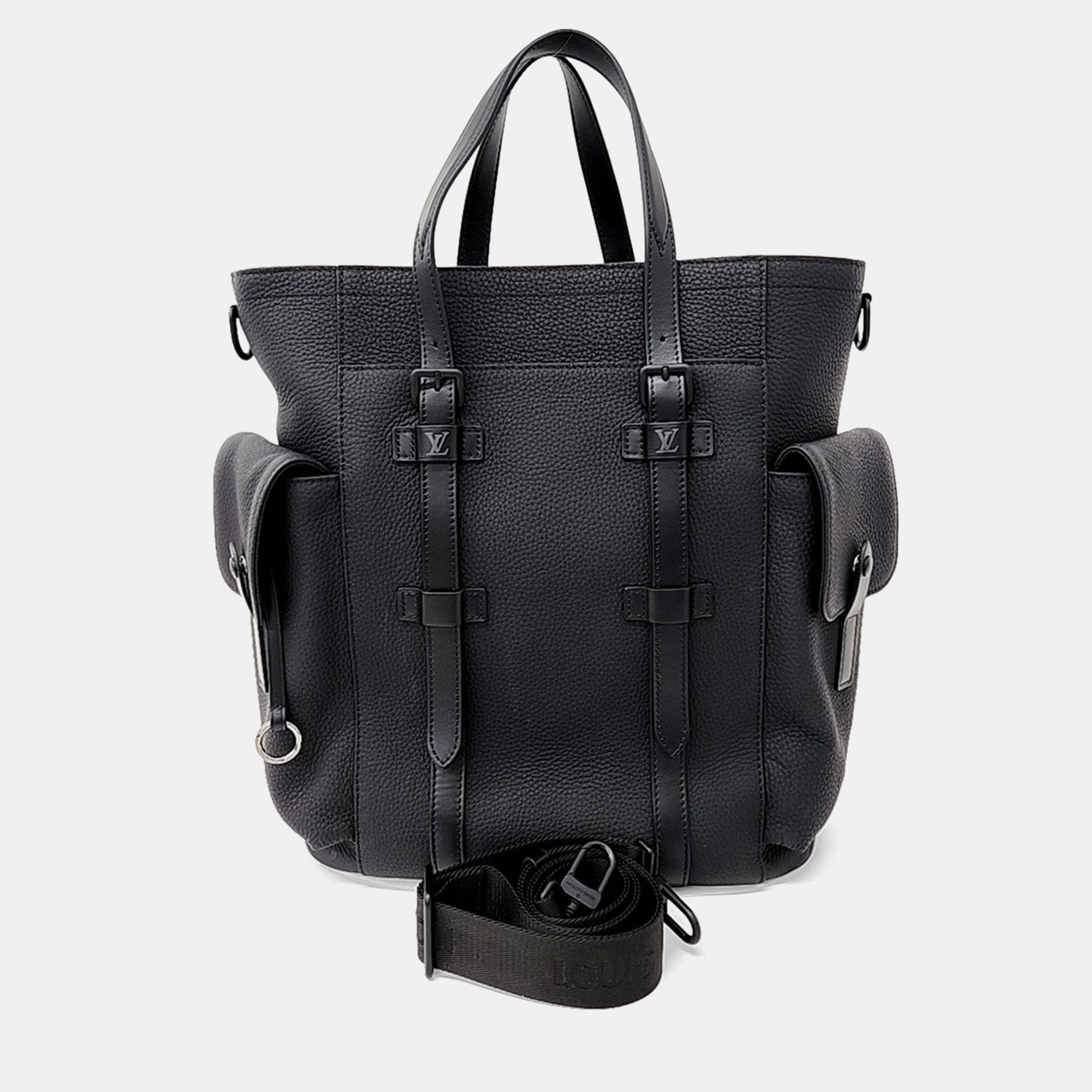 Pre-owned Louis Vuitton Black Leather Christopher Tote Bag