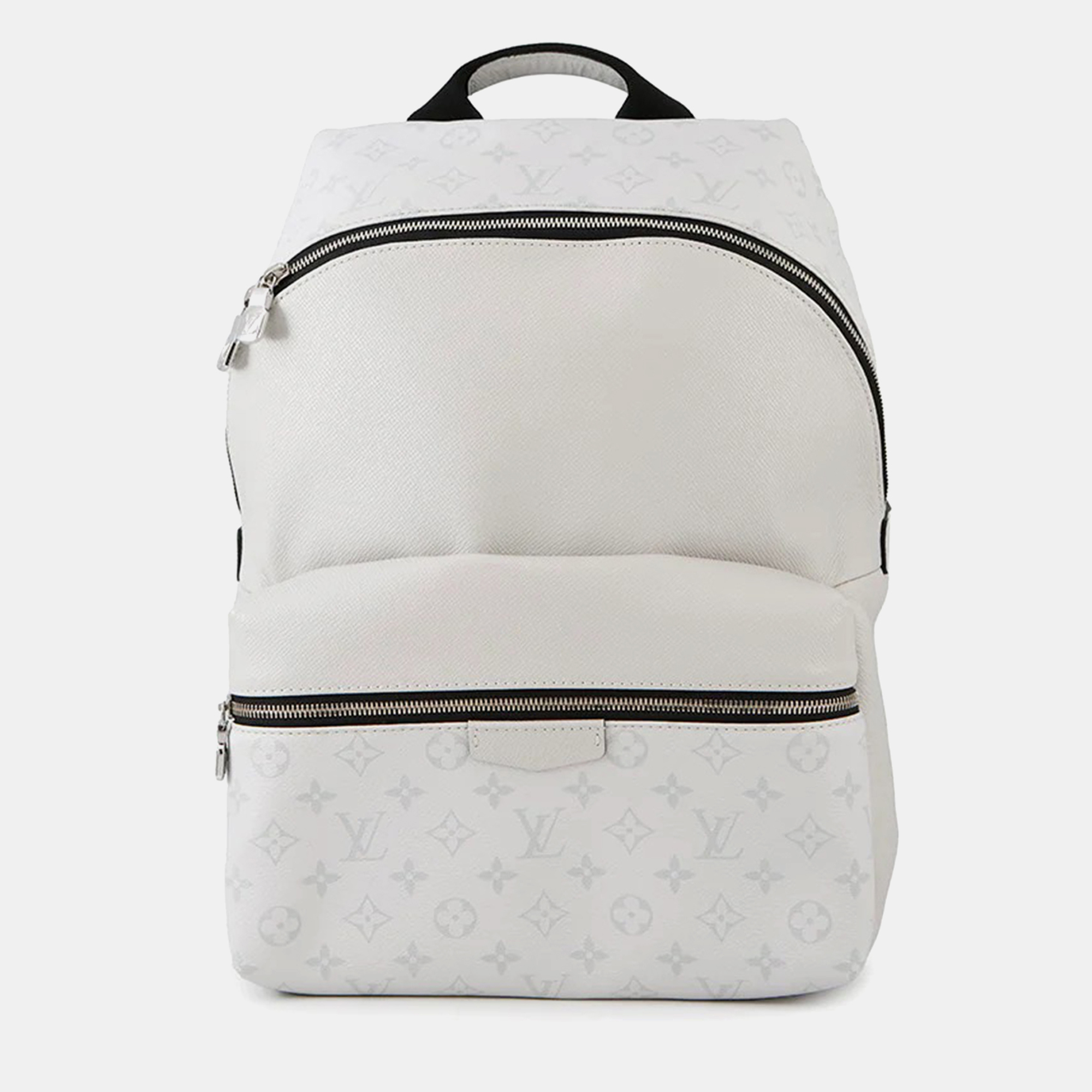 Pre-owned Louis Vuitton Discovery Backpack Blanc Taigarama Monogram Size Pm In White