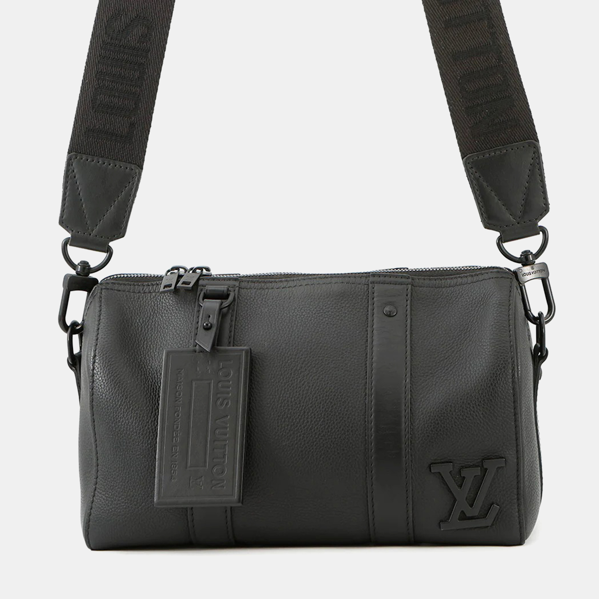 

Louis Vuitton City Keepall Noir Grained Calf Leather Lv Aerogram, Black
