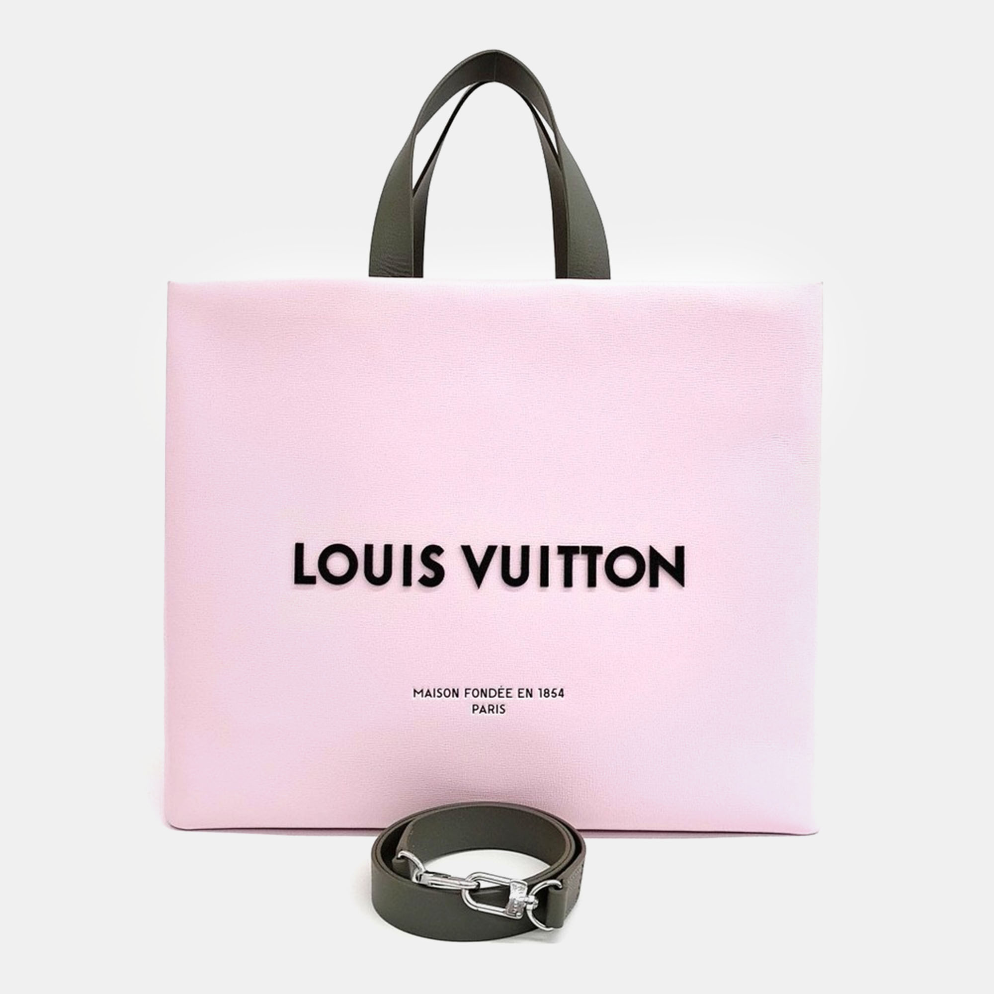 Pre-owned Louis Vuitton Pink Leather Shopper Tote Mm