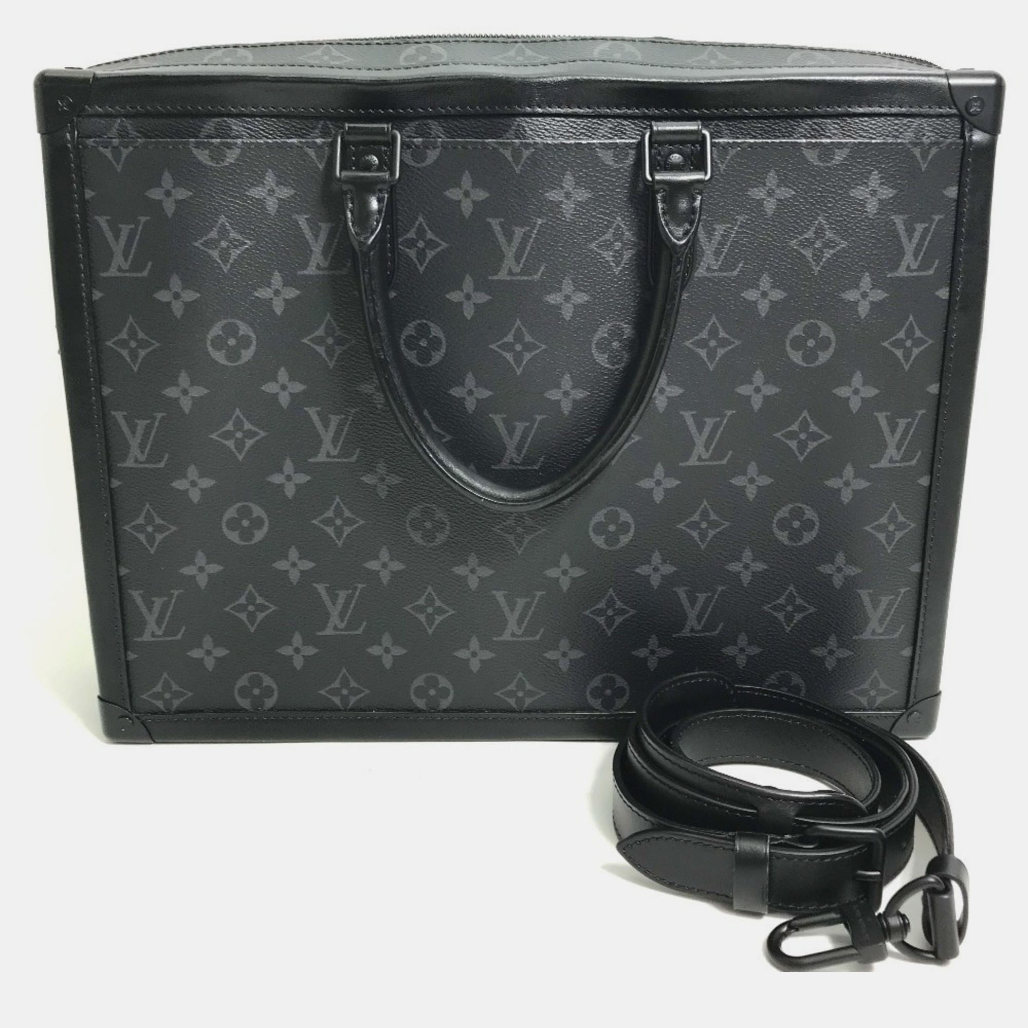 

Louis Vuitton Monogram Eclipse Soft Trunk Briefcase/Handbag/2-Way Shoulder Bag/Business Bag In Canvas Black