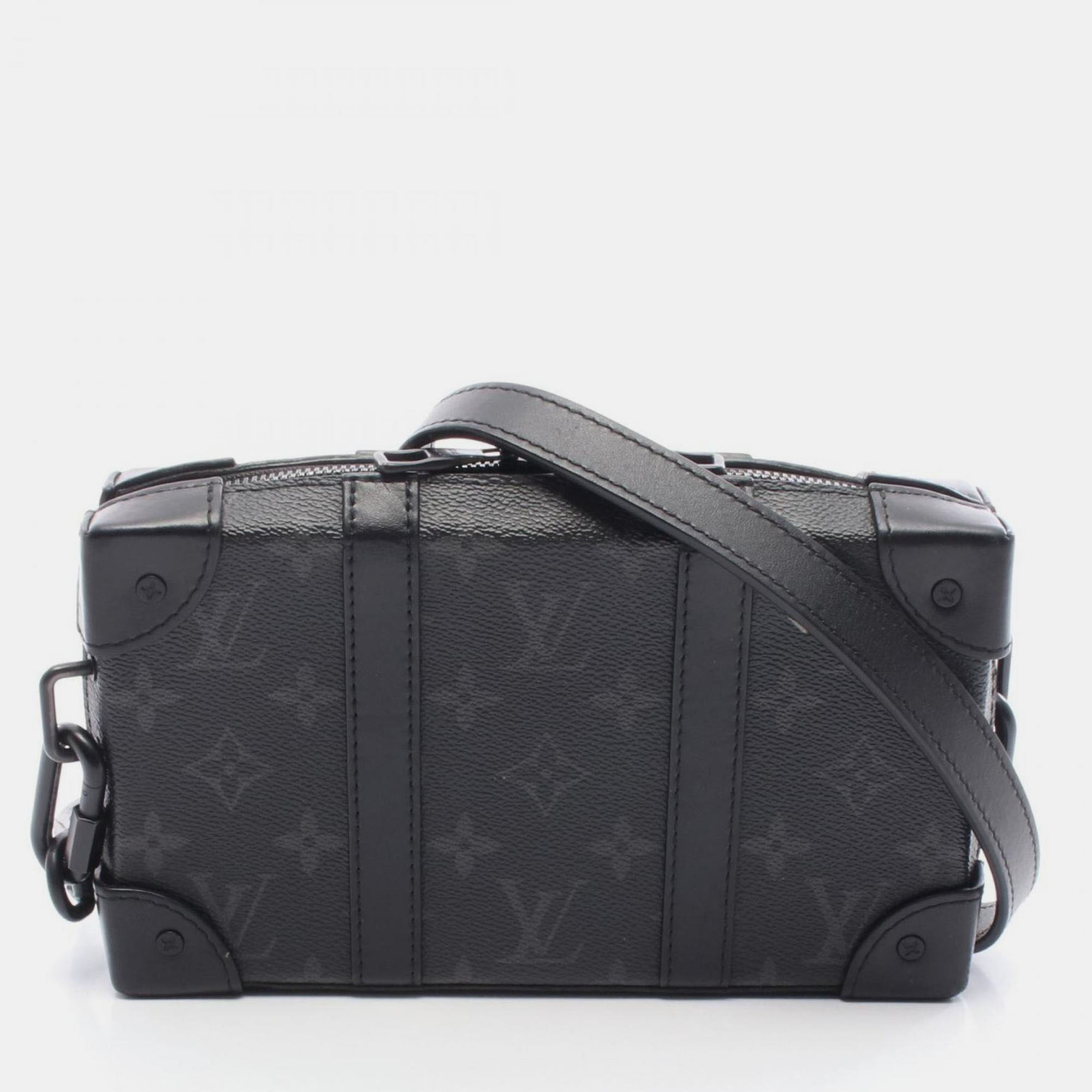 Pre-owned Louis Vuitton Soft Trunk Wallet Shoulder Bag In Coated Canvas And Leather Monogram Eclipse Black