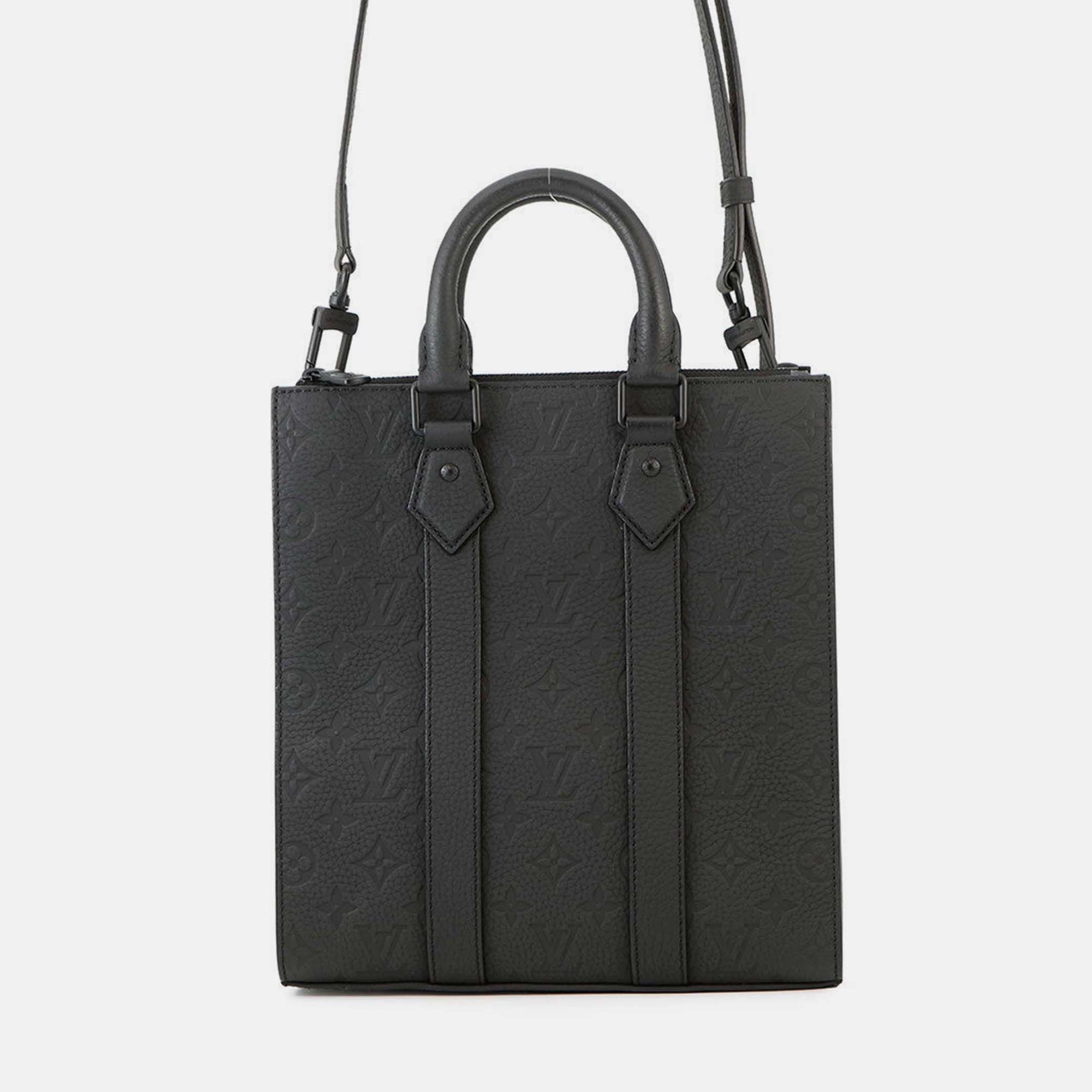 

Louis Vuitton Sac Plat Black Taurillon Monogram Leather Tote Bag