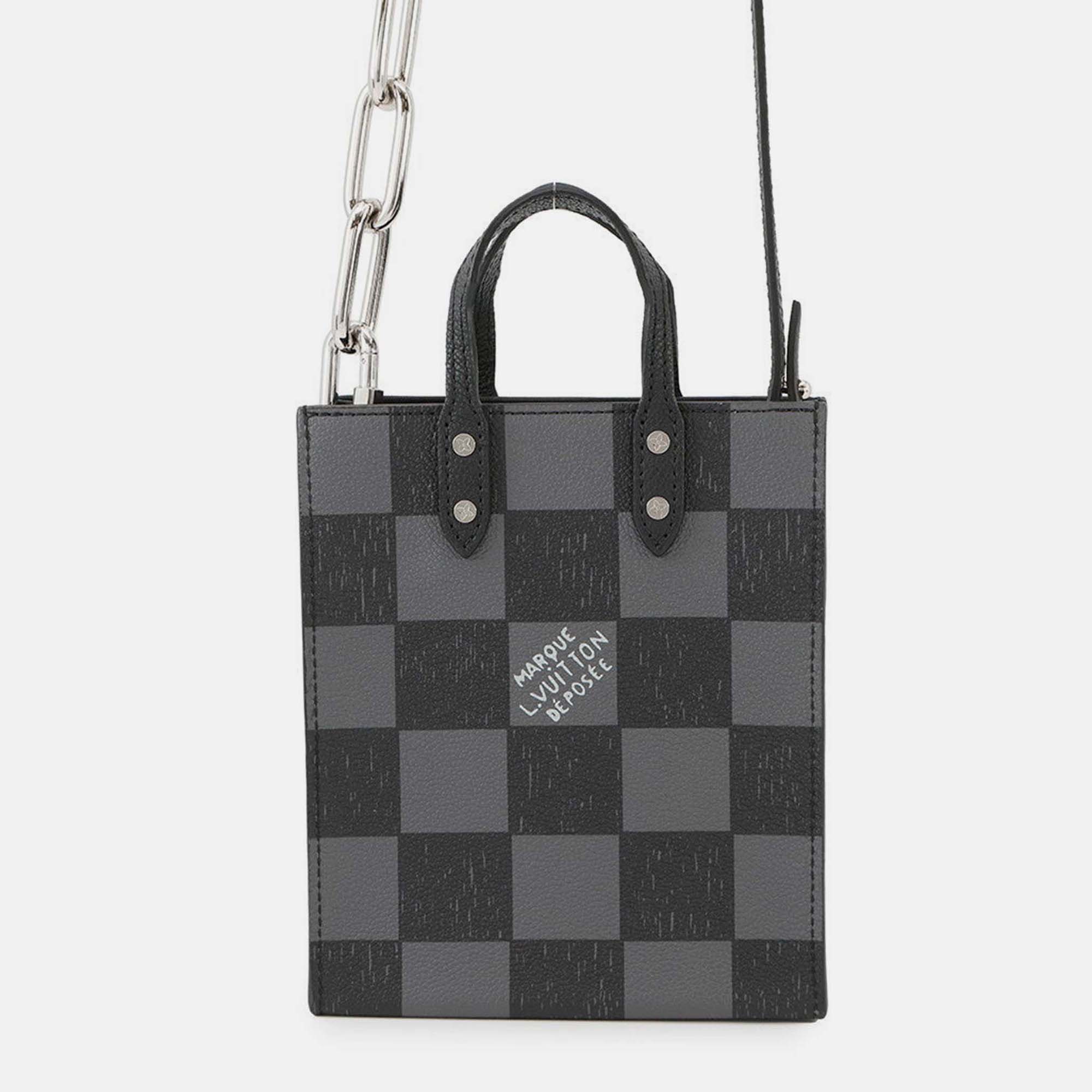 

Louis Vuitton Sac Plat Noir Damier Checkerboard Size, Black