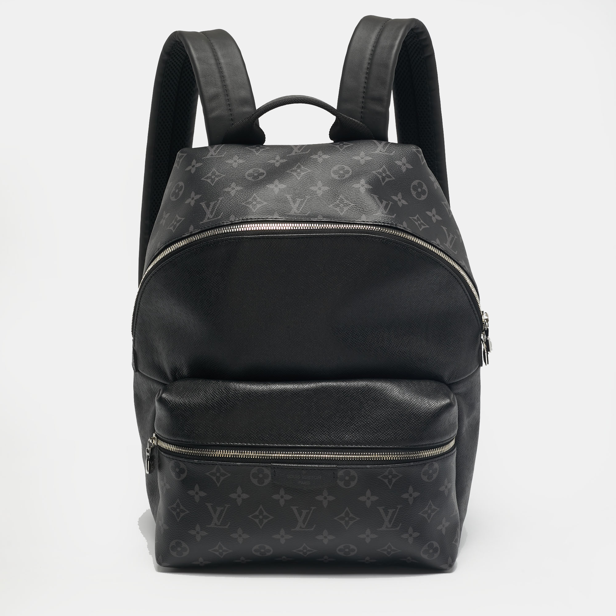 

Louis Vuitton Monogram Eclipse Canvas and Taiga Leather Discovery Backpack, Black