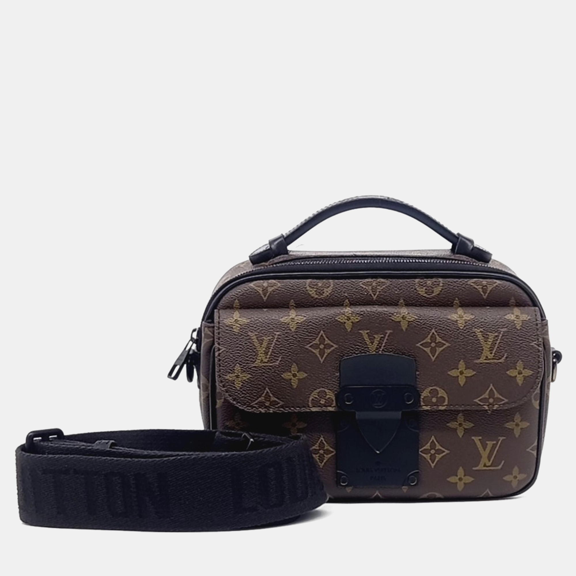 

Louis Vuitton S-Lock Monogram Canvas Messenger Bag, Black