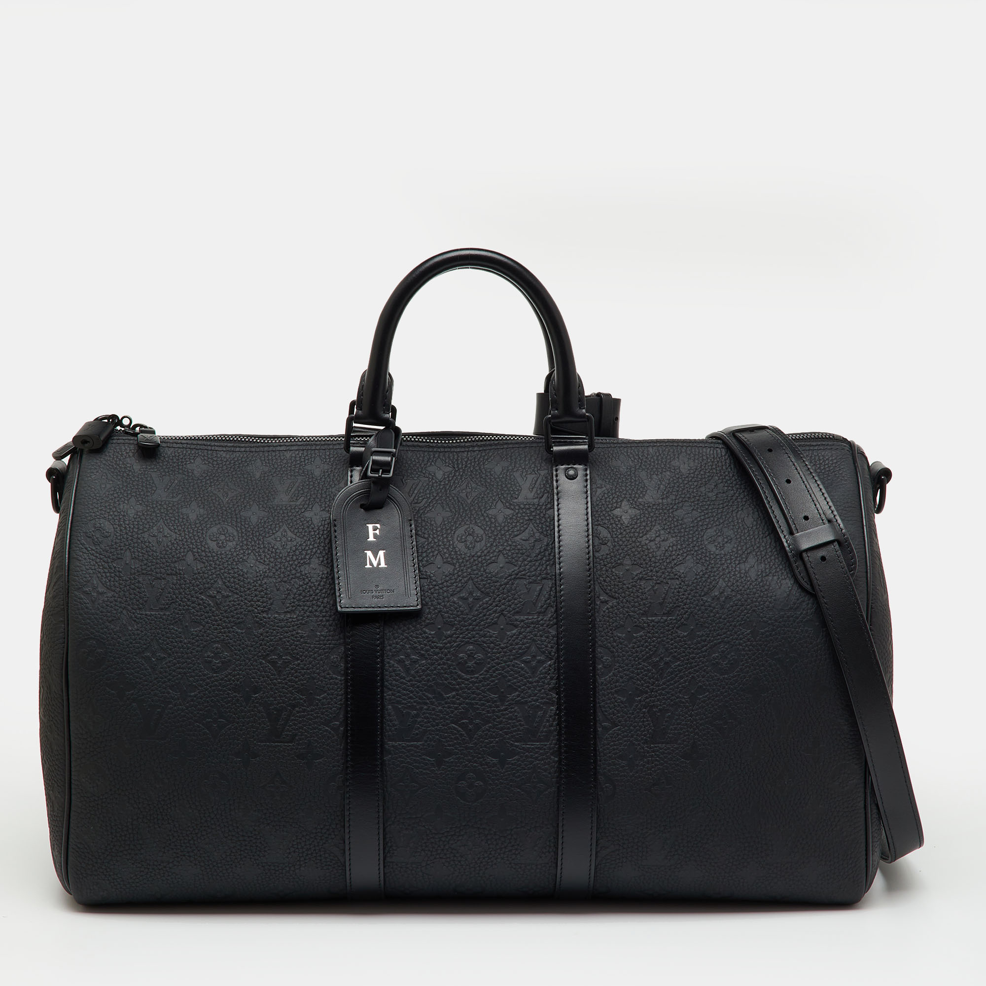 

Louis Vuitton Black Taurillon Leather Keepall Bandoulière 50 Bag
