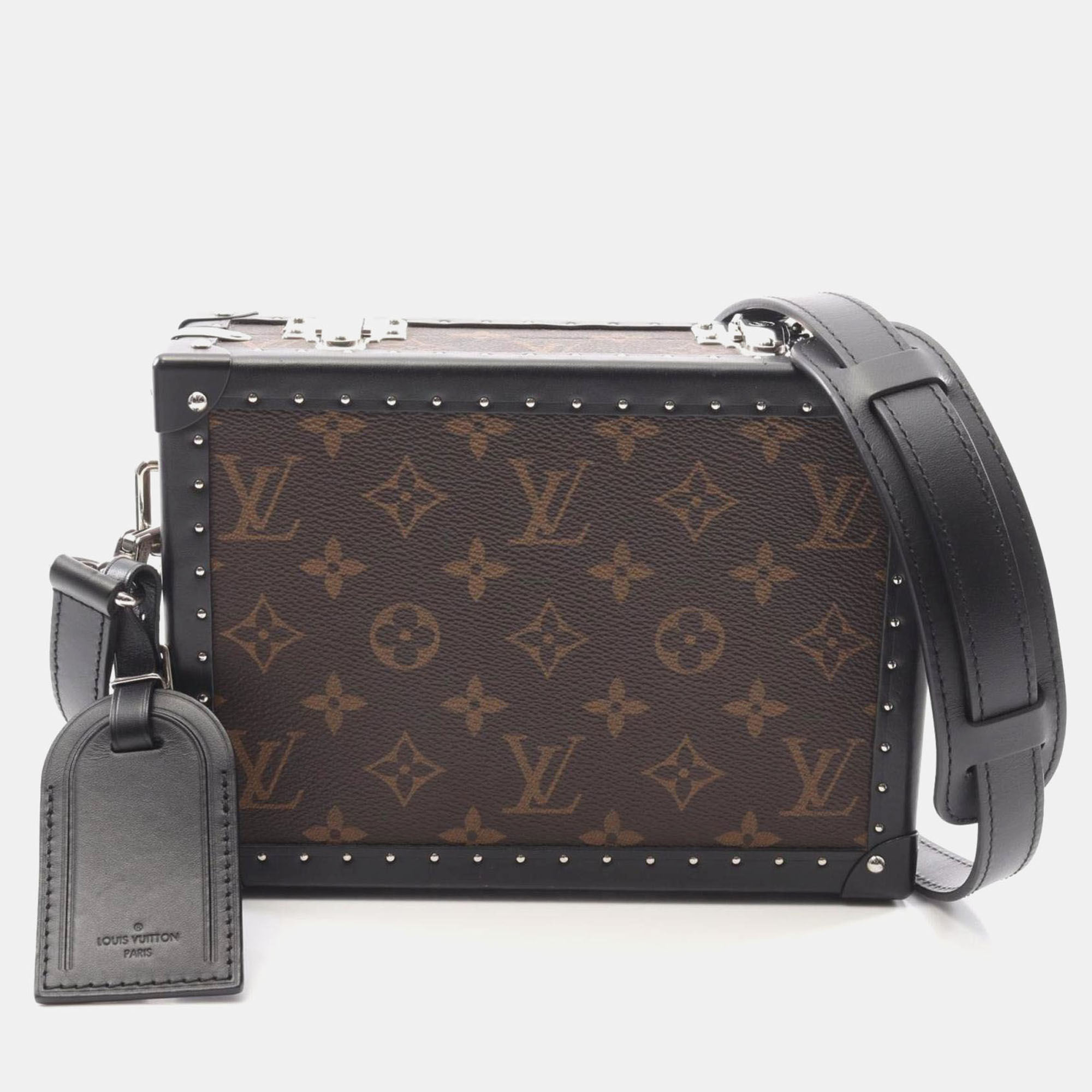 

Louis Vuitton Clutch Box Brown Black Monogram Coated Canvas and Leather Shoulder Bag