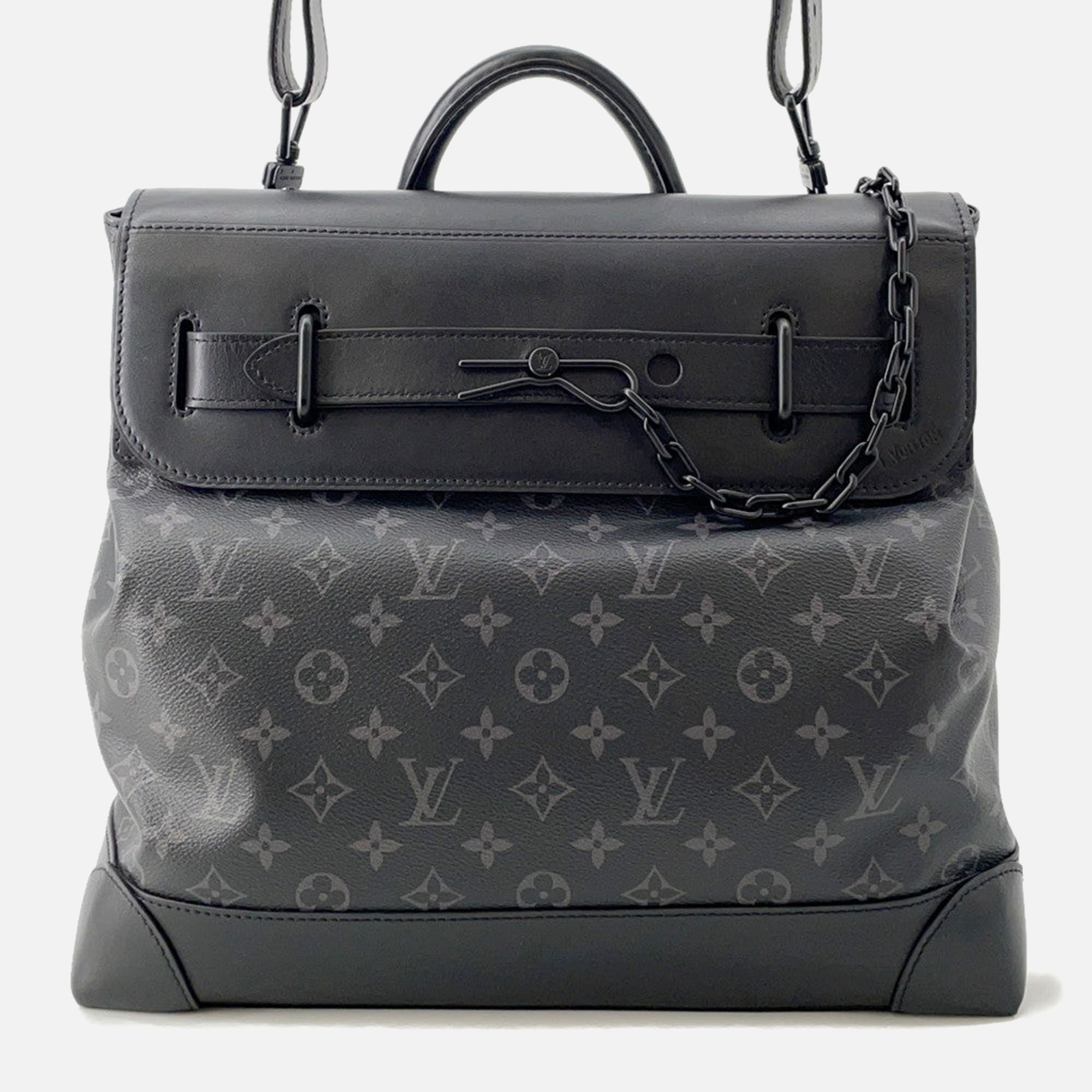 

Louis Vuitton Steamer PM Black Gray Monogram Eclipse Canvas Messenger Bag