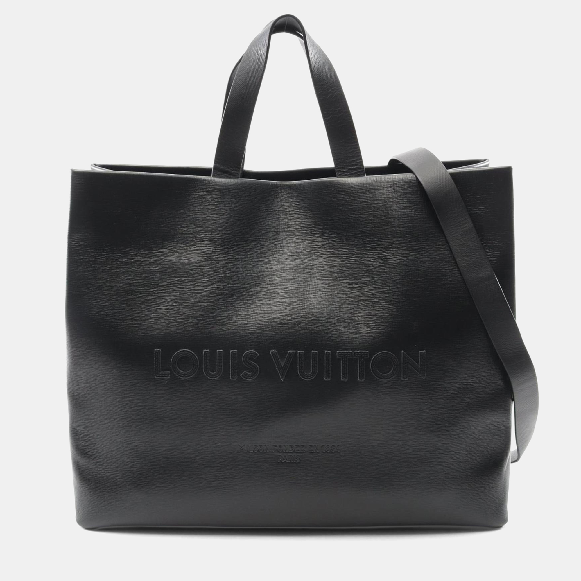 

Louis Vuitton Shopper Tote Mm Bag Leather Black