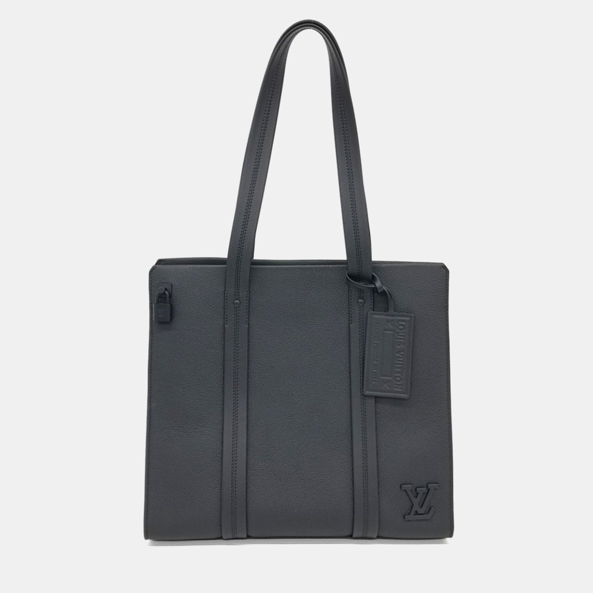 

Louis Vuitton Black Leather Aerogram Tote Bag