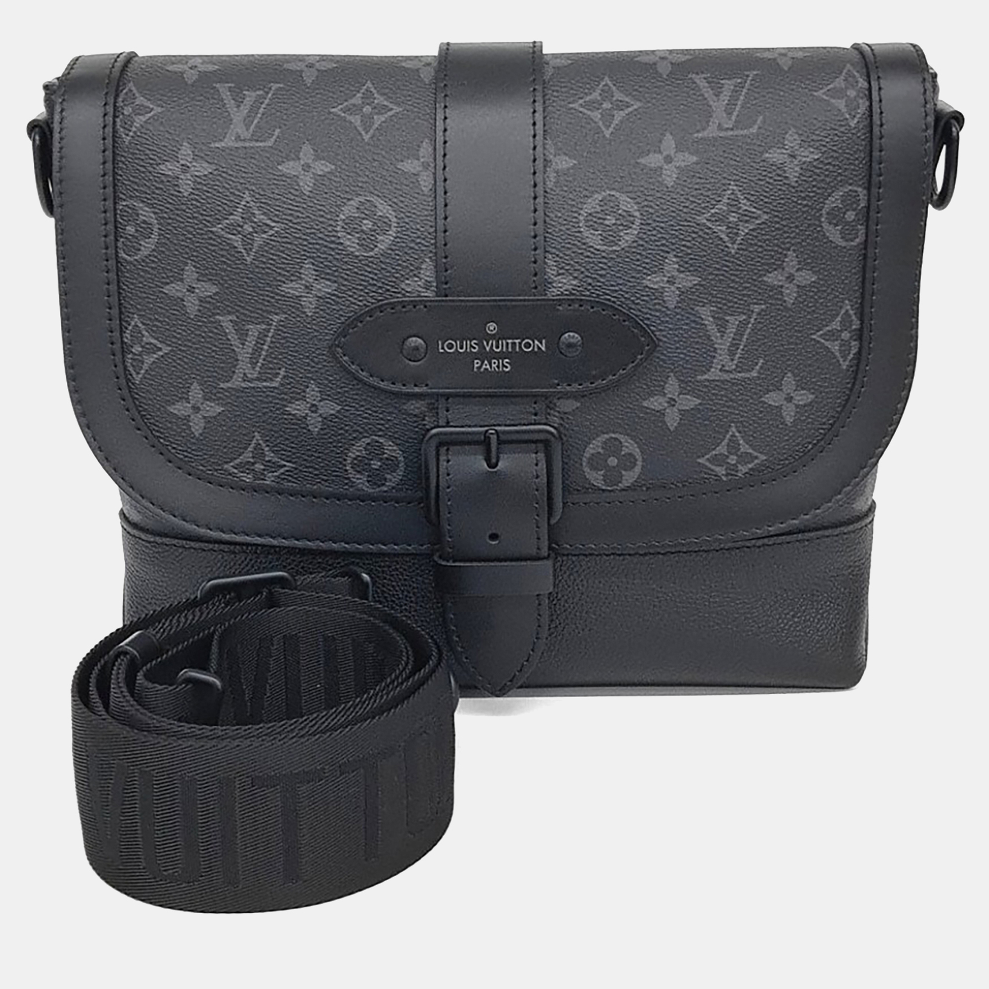 

Louis Vuitton Black Leather and PVC Eclipse Saumur Messenger Bag