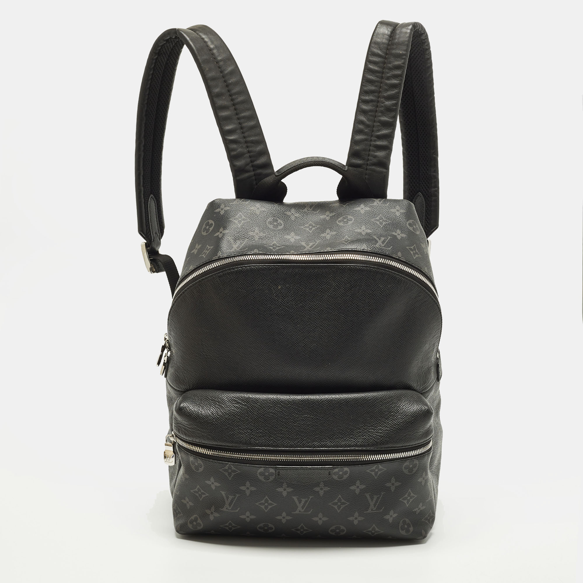 

Louis Vuitton Discovery MM Monogram Eclipse Canvas and Taiga Leather Backpack, Black