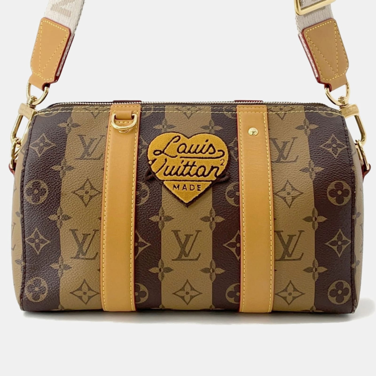 

Louis Vuitton Monogram Stripe City Keepall Shoulder Bag, Brown