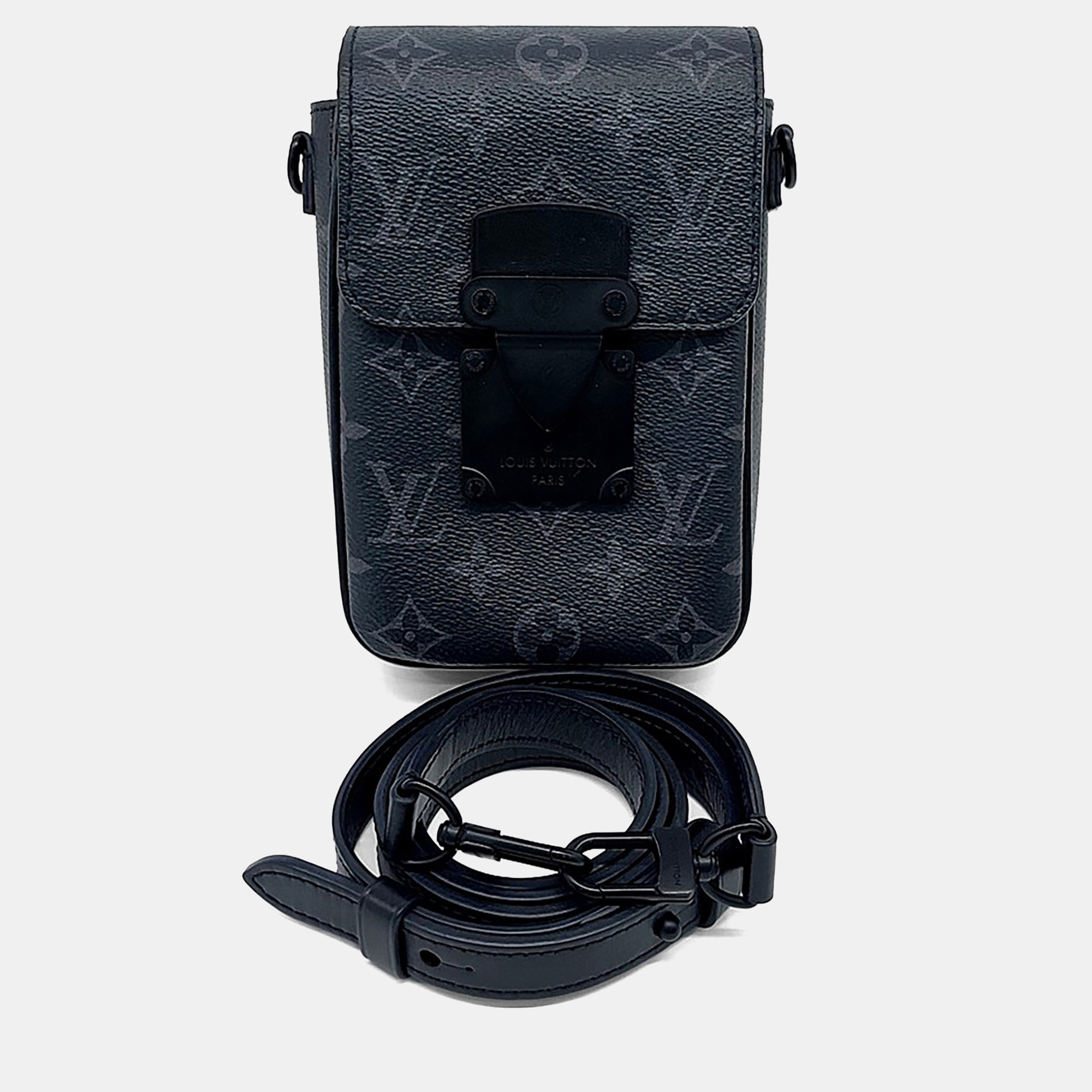 

Louis Vuitton Navy Blue Coated Canvas Eclipse S-Lock Vertical Wearable Wallet
