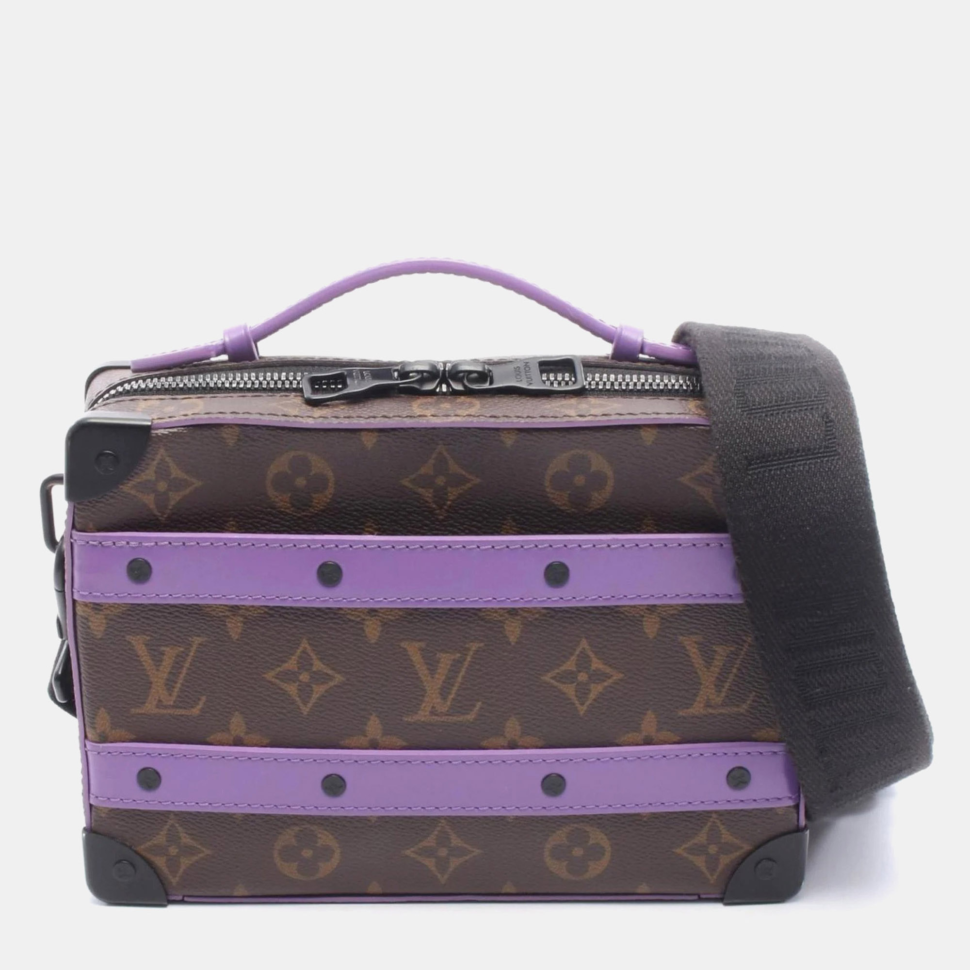 

Louis Vuitton Soft Trunk Handbag With Handle Coated Canvas And Leather Monogram Macassar Brown Purple