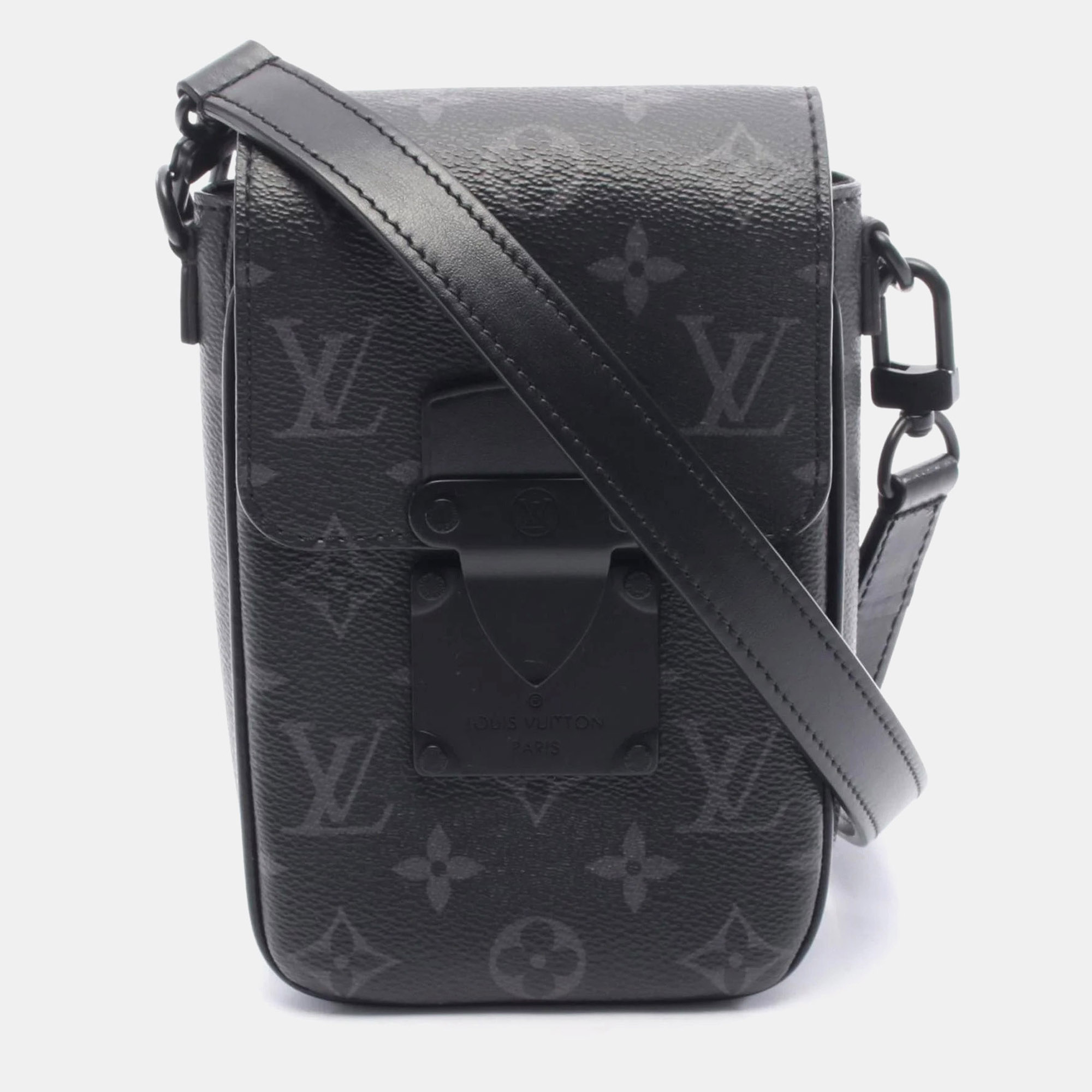 

Louis Vuitton S-Lock Vertical Wearable Wallet Monogram Eclipse Shoulder Bag In Coated Canvas And Leather Black