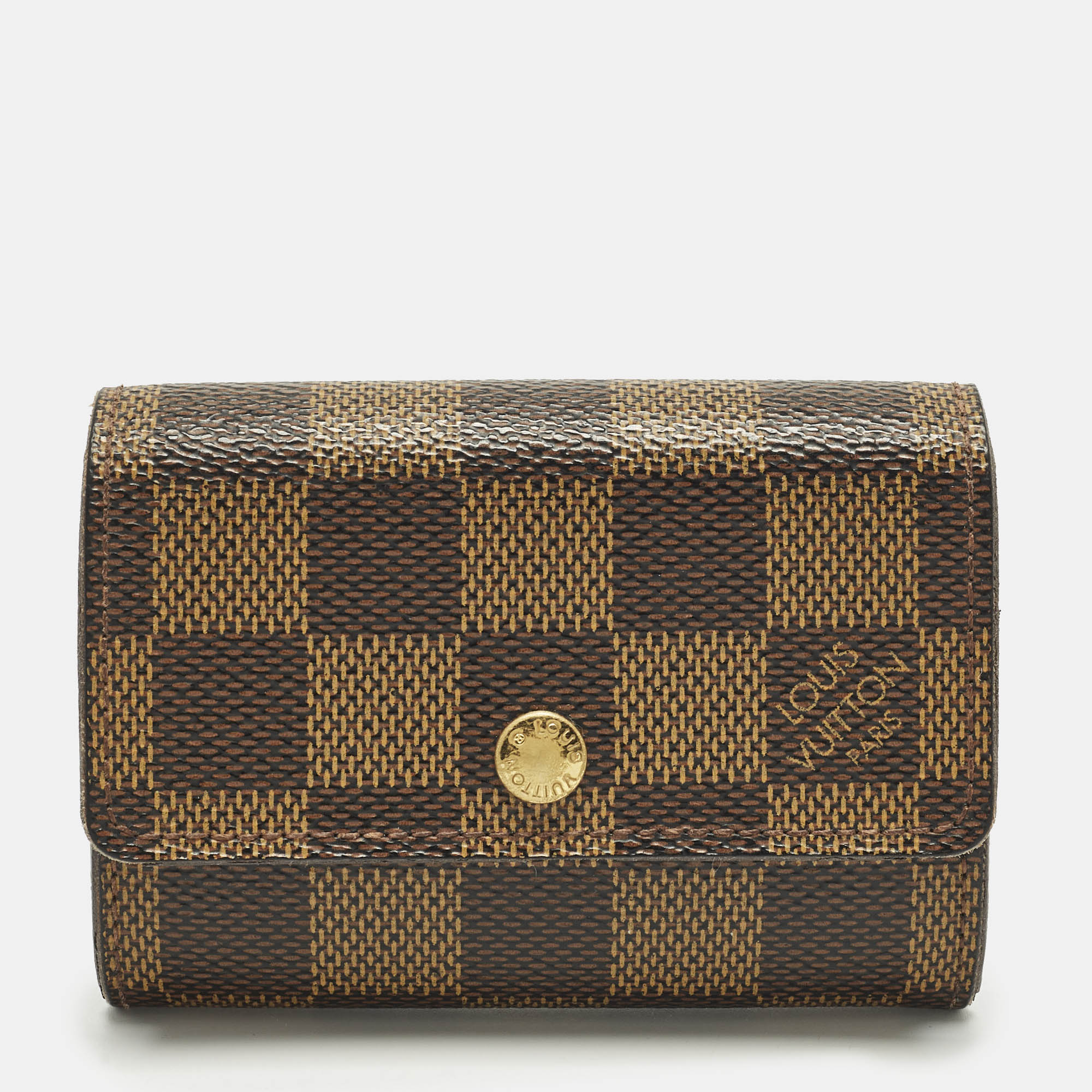 

Louis Vuitton Damier Ebene Porte Monnaie Plat Purse, Brown