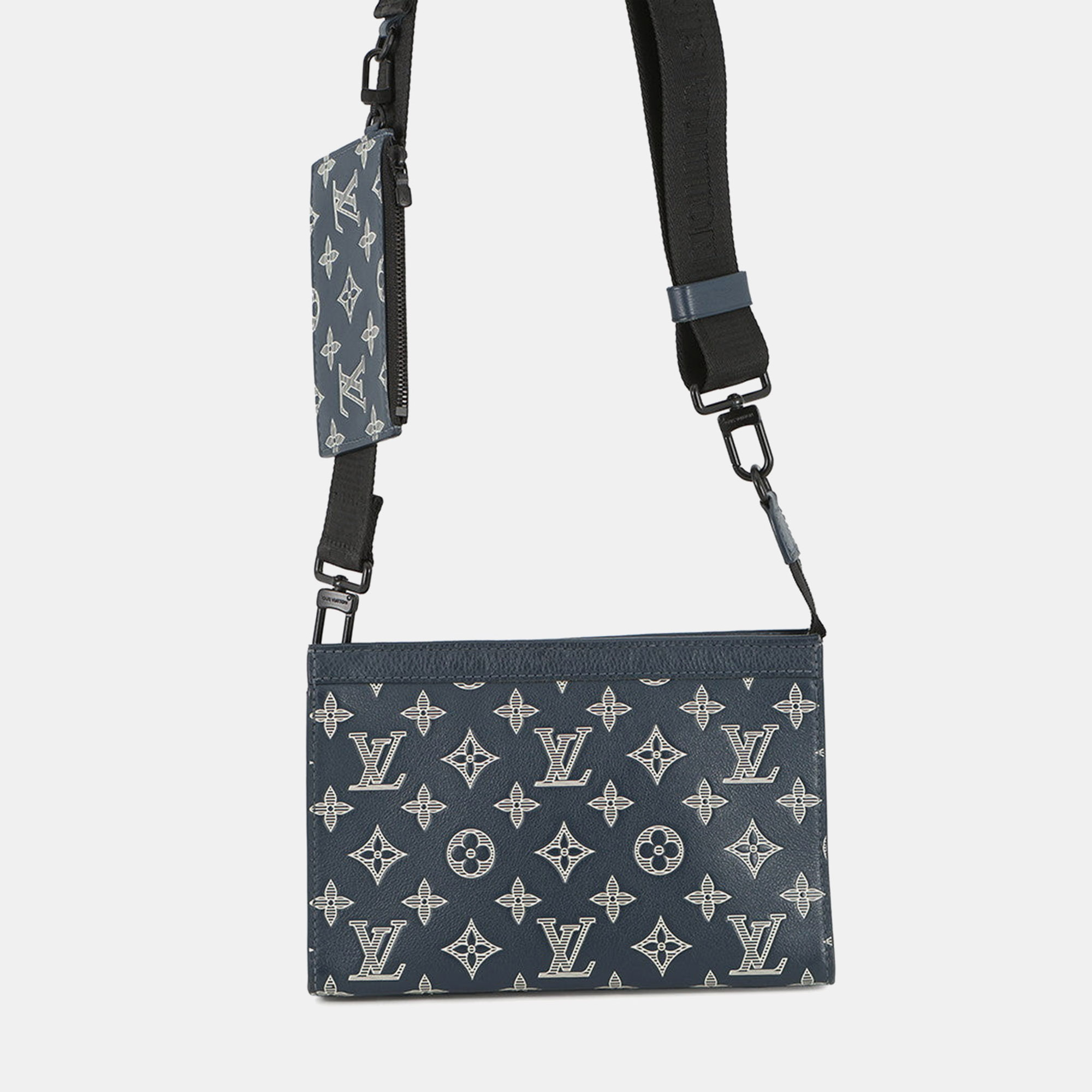 

Louis Vuitton Gaston Wearable Wallet Navy Monogram Shadow, Navy blue