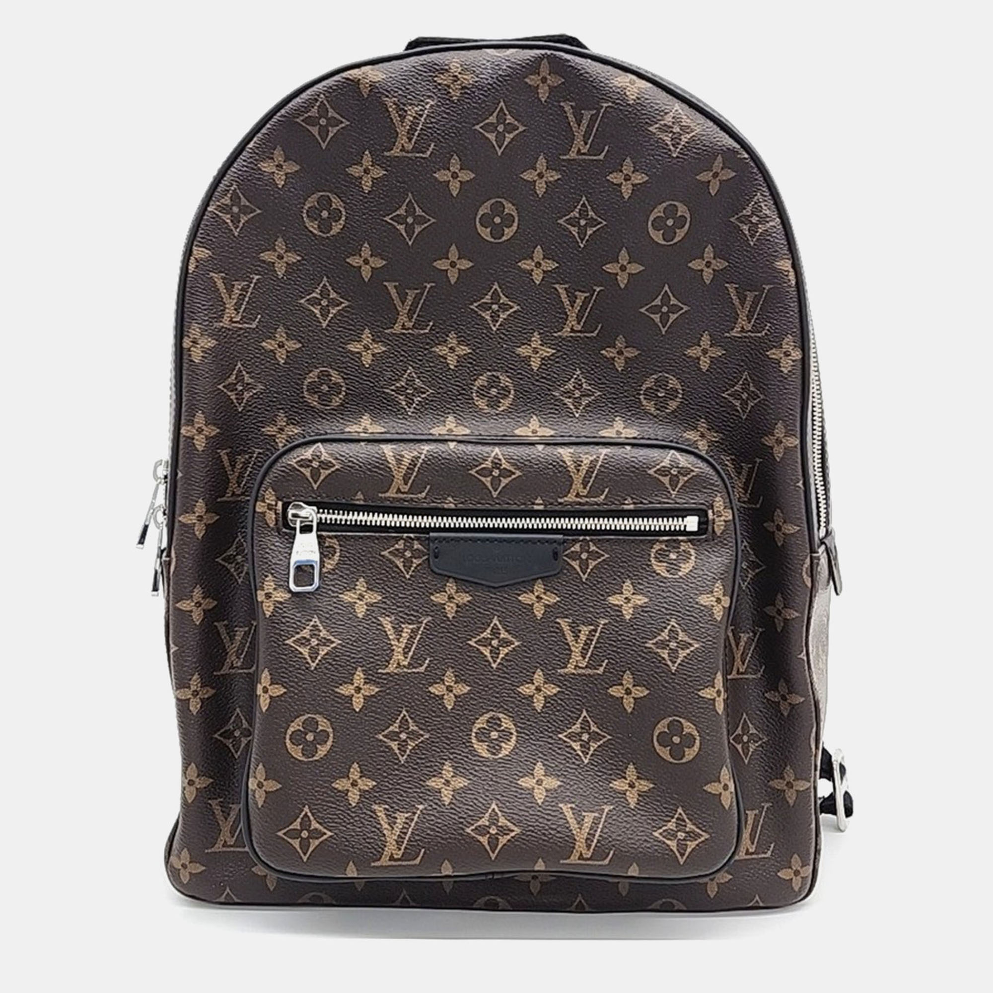 

Louis Vuitton Black, Brown Coated Canvas Makassar Josh Backpack
