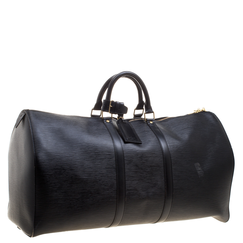 Louis Vuitton Black Epi Leather Keepall 55 Bag Louis Vuitton | TLC
