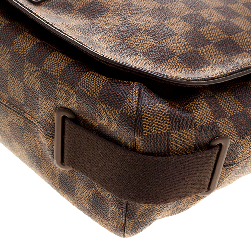 Louis Vuitton Damier Brooklyn GM Leather Fabric Brown Shoulder bag 648