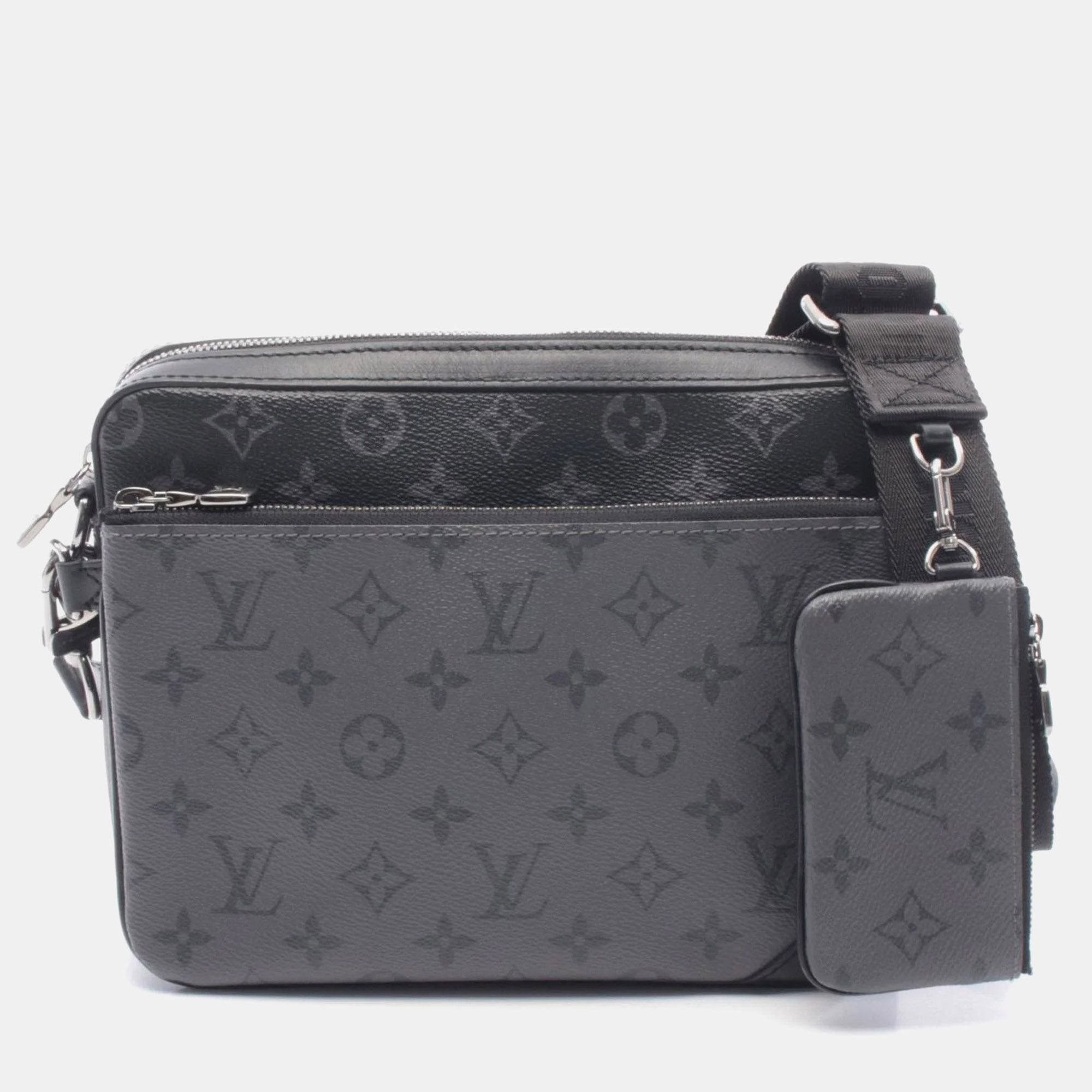 

Louis Vuitton Trio Messenger Monogram Eclipse Black Grey Coated Canvas and Leather Men's Messenger Bag