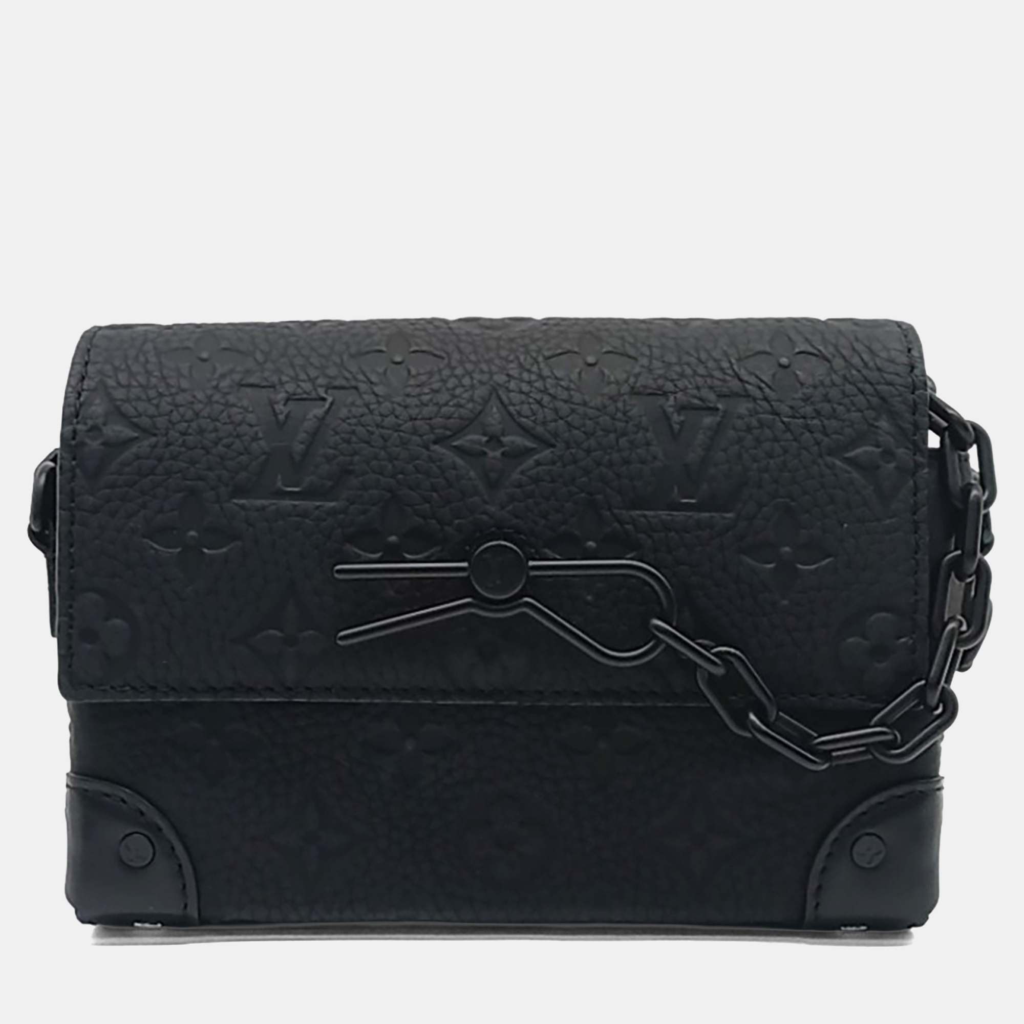 

Louis Vuitton Black Leather Steamer Wearable Wallet