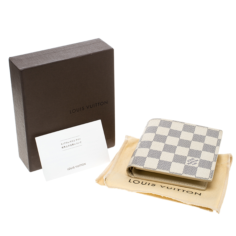 Authentic Louis Vuitton Damier Azur Mens Wallet 4in x 4in(CA2057