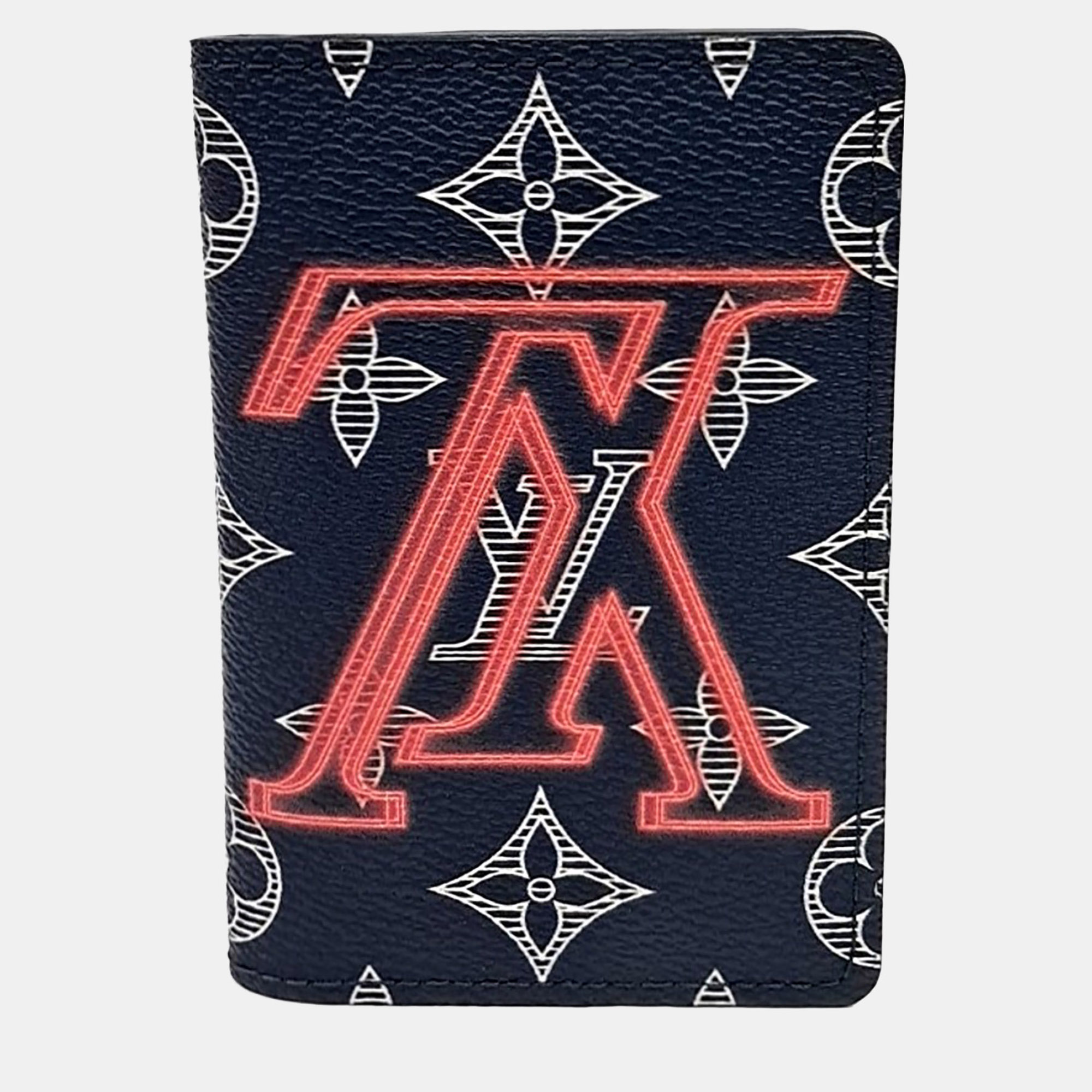 Pre-owned Louis Vuitton Upside-down Card Holder In Navy Blue