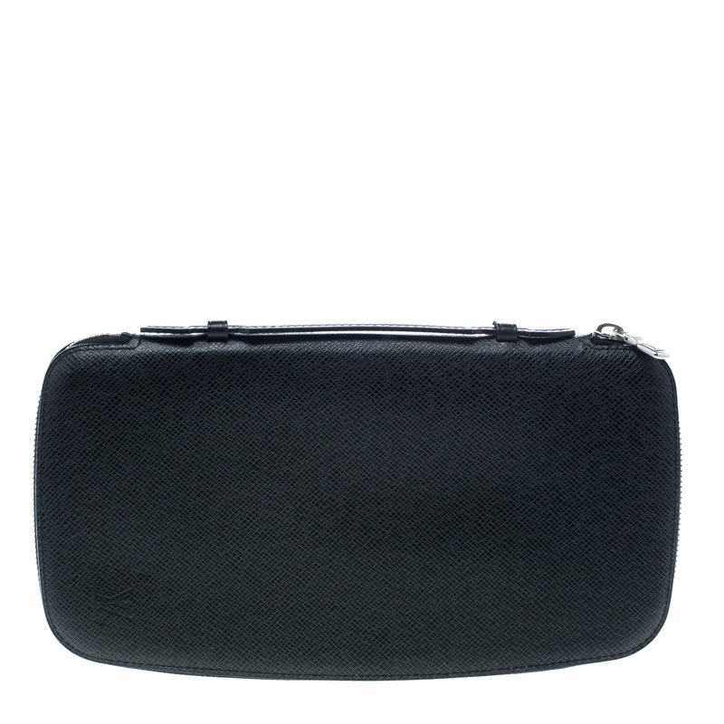 Pre Owned حقيبة كلاتش منظِمة لوي فيتون غويد جلد تايغا سوداء