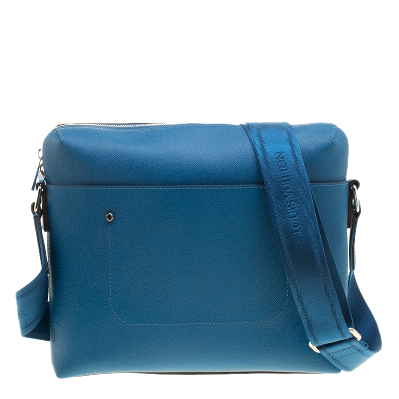 Louis Vuitton Blue Taiga Leather Grigori PM Messenger Bag