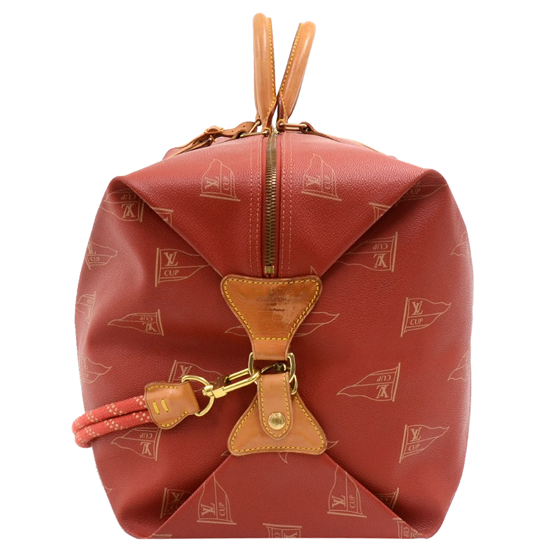 

Louis Vuitton Red Coated Canvas Vintage 1995 LV Cup Duffel Bag