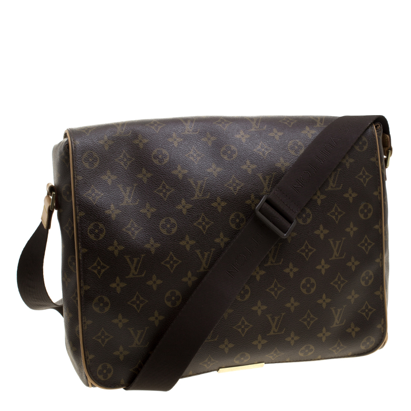 Sold at Auction: A Louis Vuitton Abbesses Messenger Bag. Monogram canvas  exterior with brown leather trim