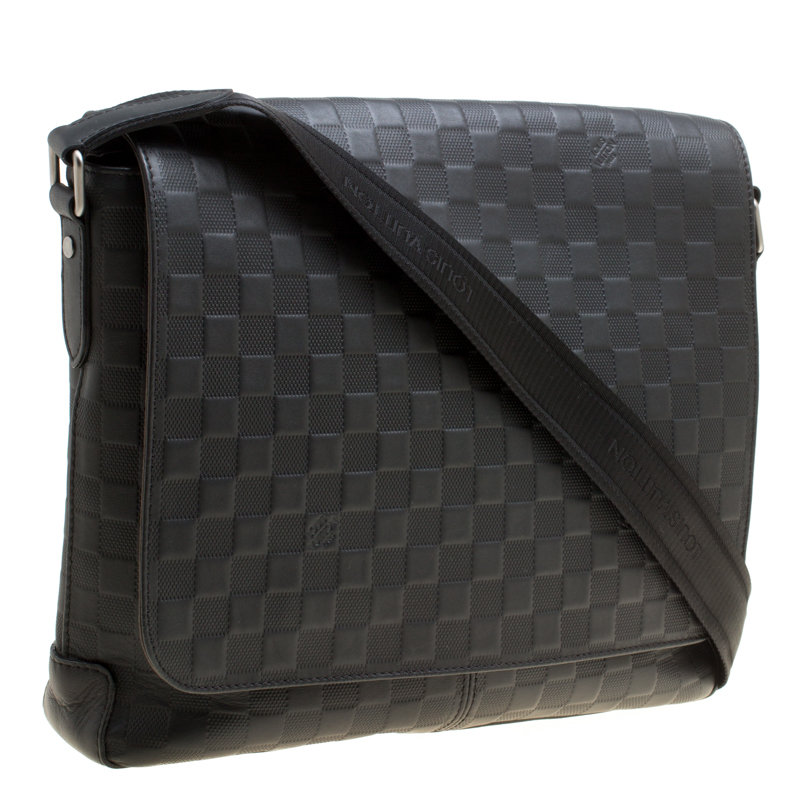 Louis Vuitton District Messenger Bag Damier Infini MM Onyx in Leather with  Silver-tone - US