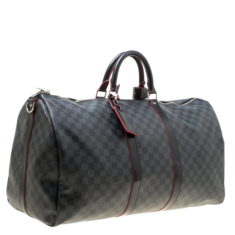 LOUIS VUITTON Damier Graphite Keepall Bandouliere 55 1305027